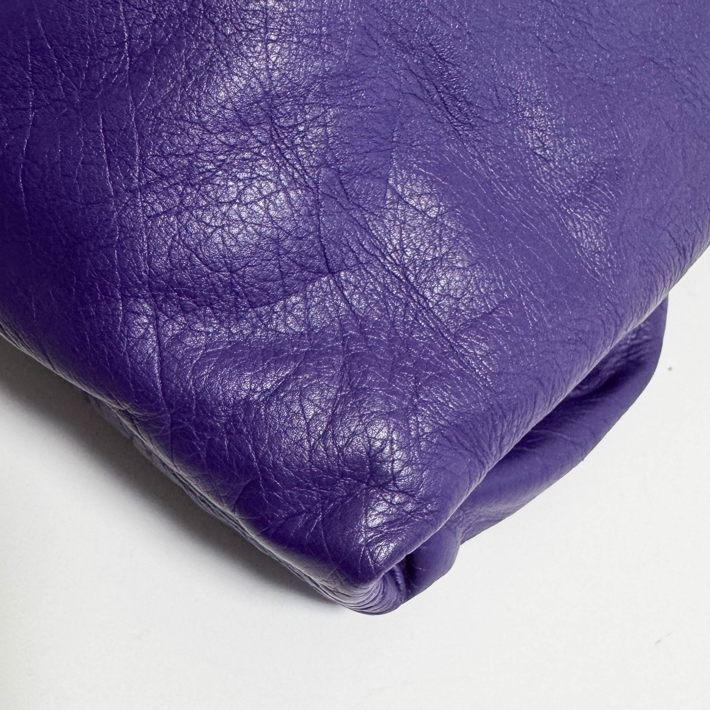 Hobo Shoulder Bag Aubergine Leather