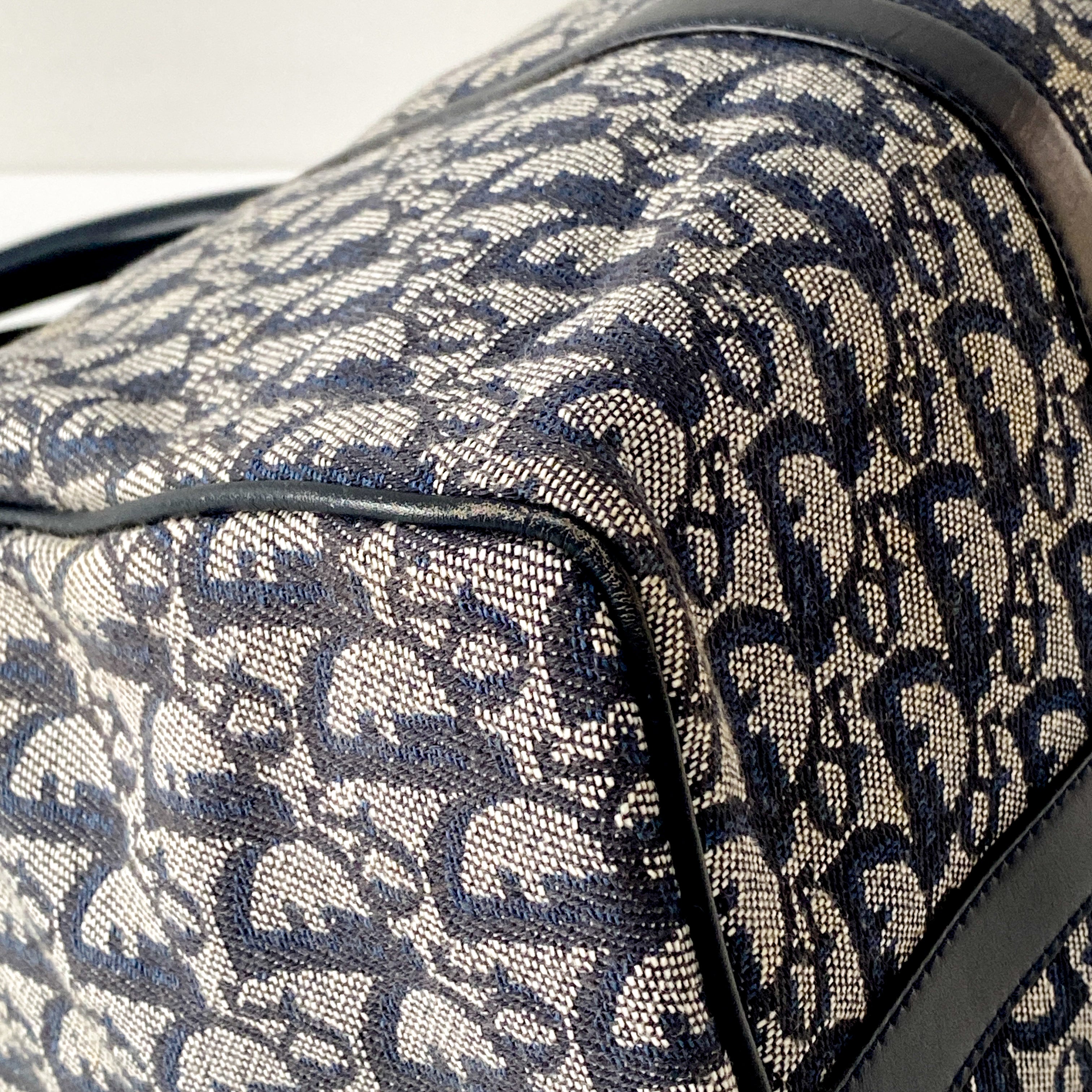 Boston Trotter Navy Canvas Handbag