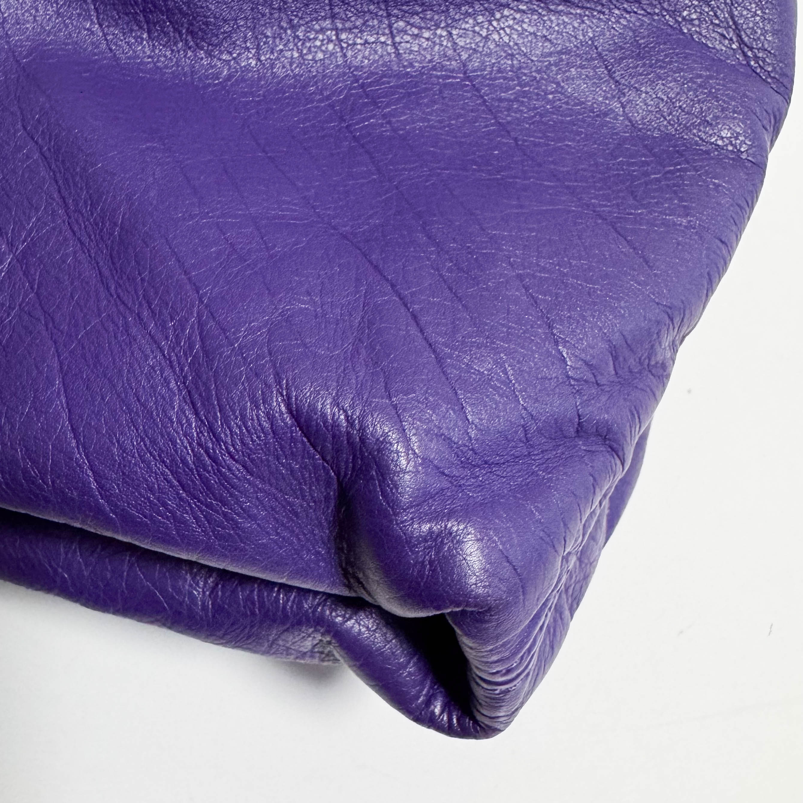 Hobo Shoulder Bag Aubergine Leather