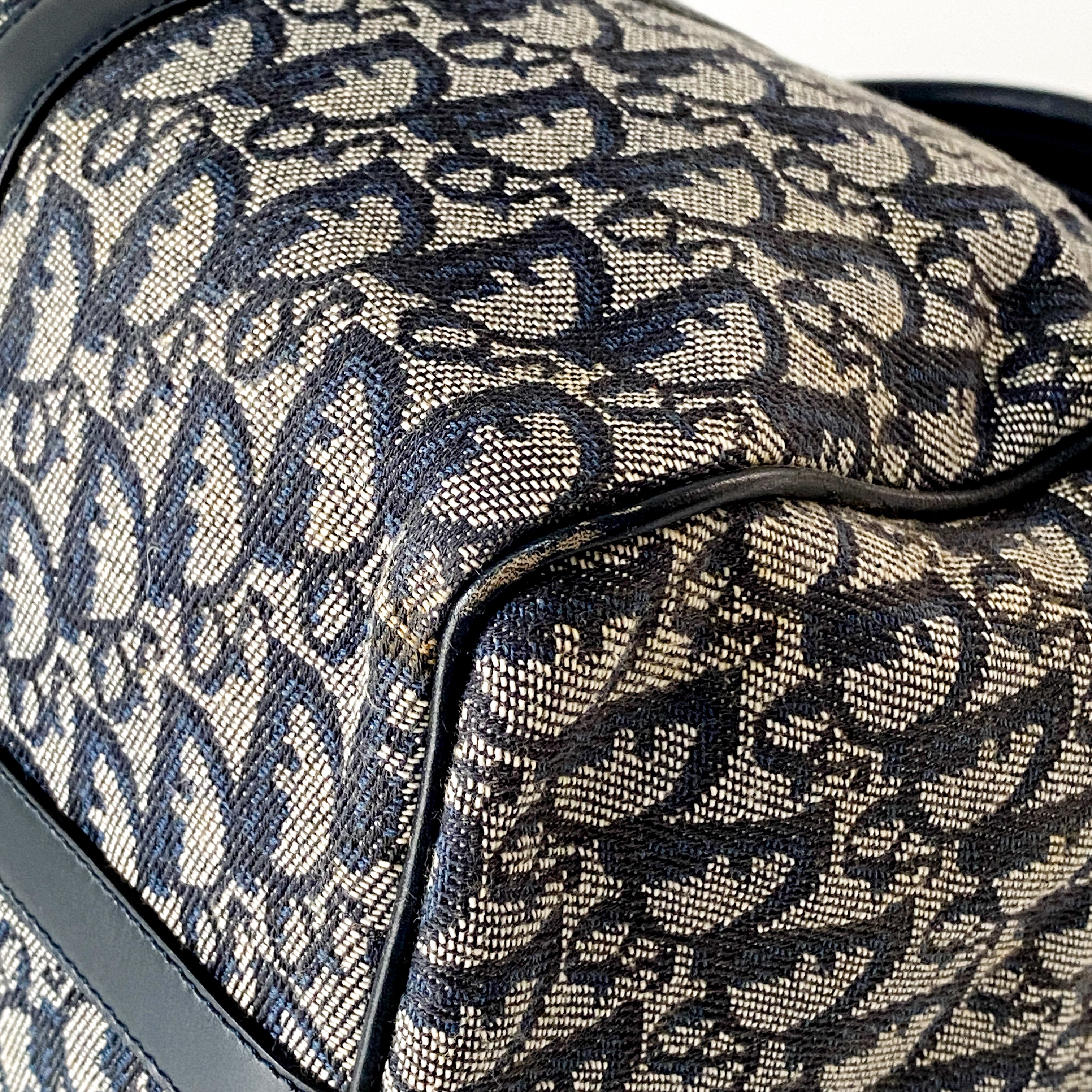 Boston Trotter Navy Canvas Handbag