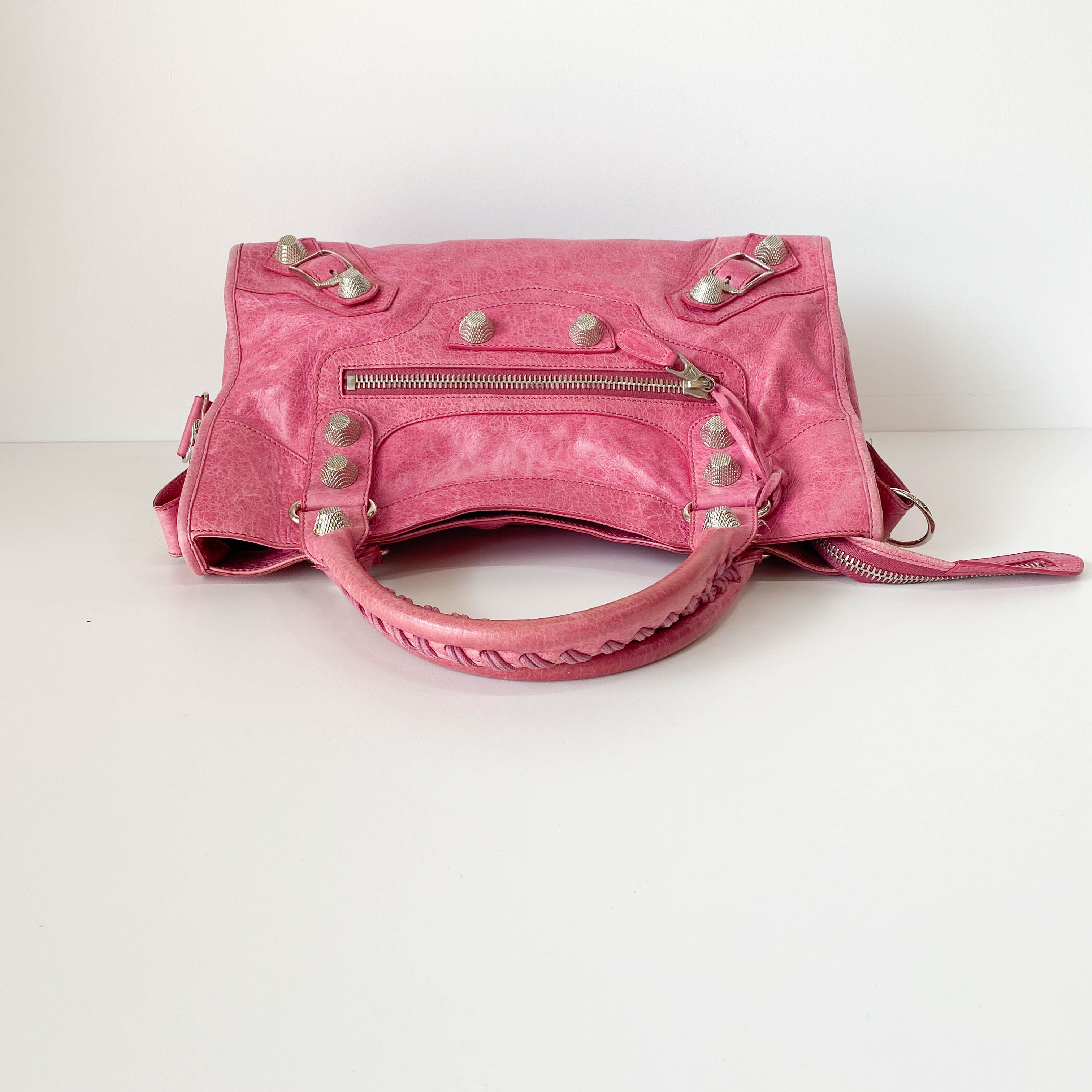 Giant 21 Hardware Pink Leather Two Way Bag