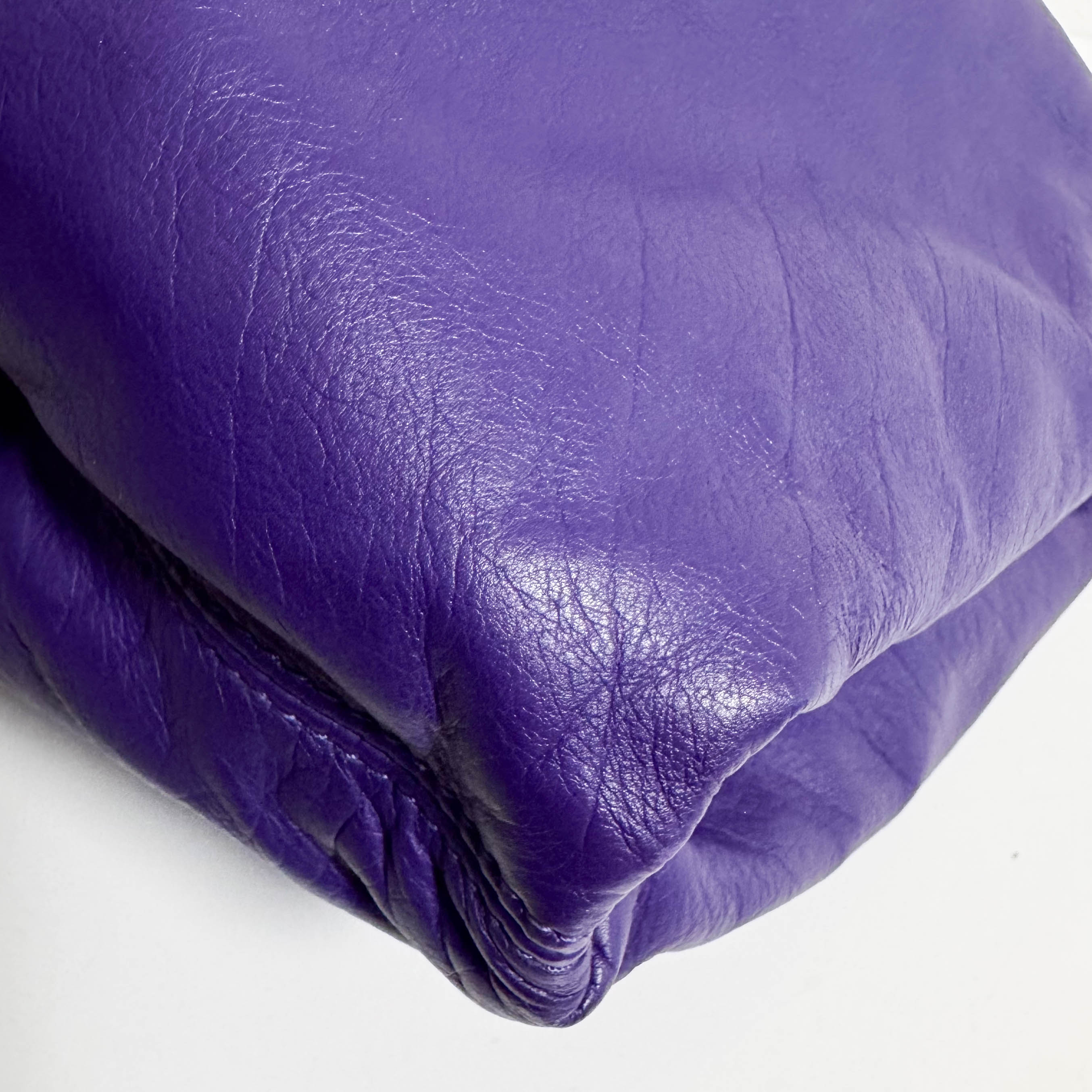 Hobo Shoulder Bag Aubergine Leather