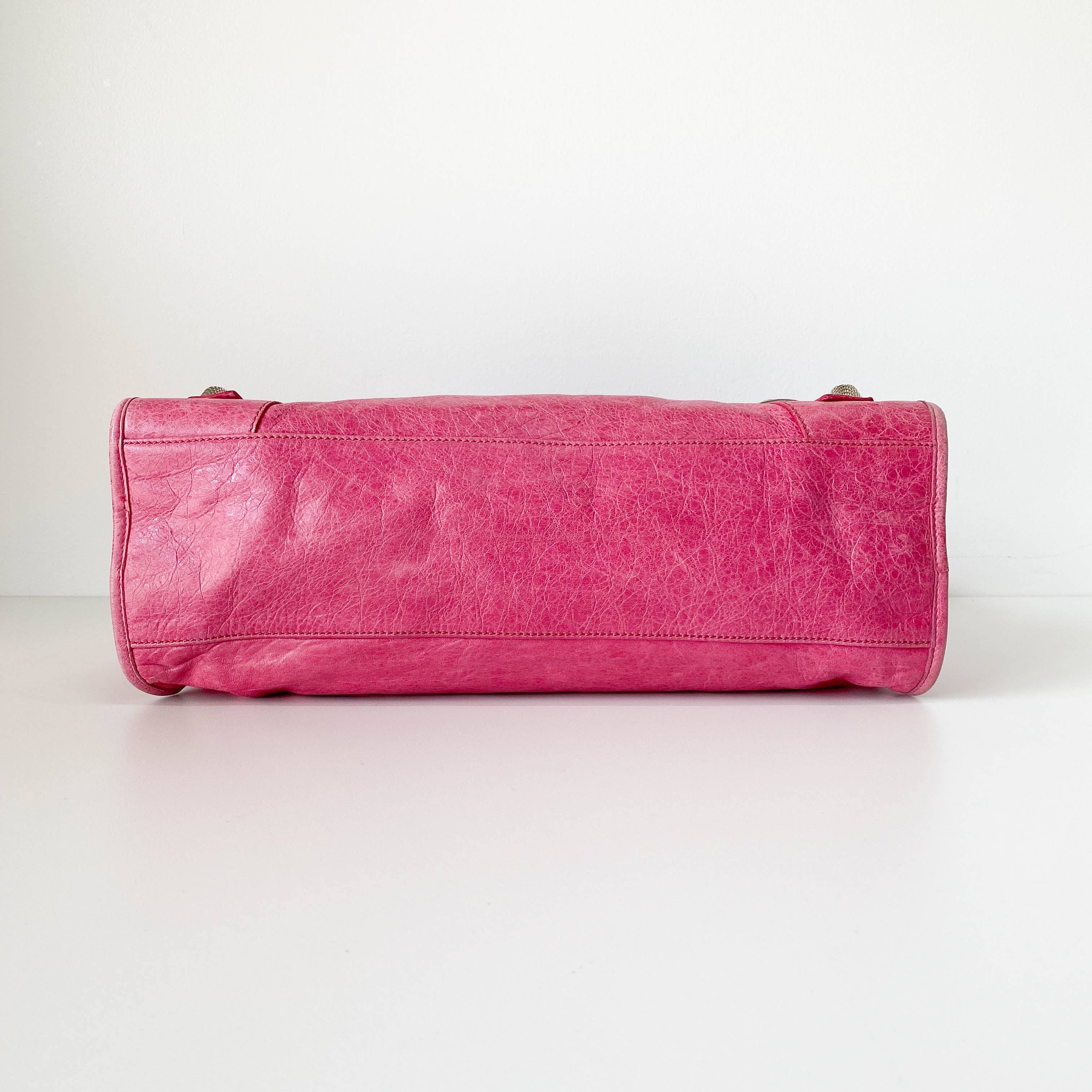 Giant 21 Hardware Pink Leather Two Way Bag