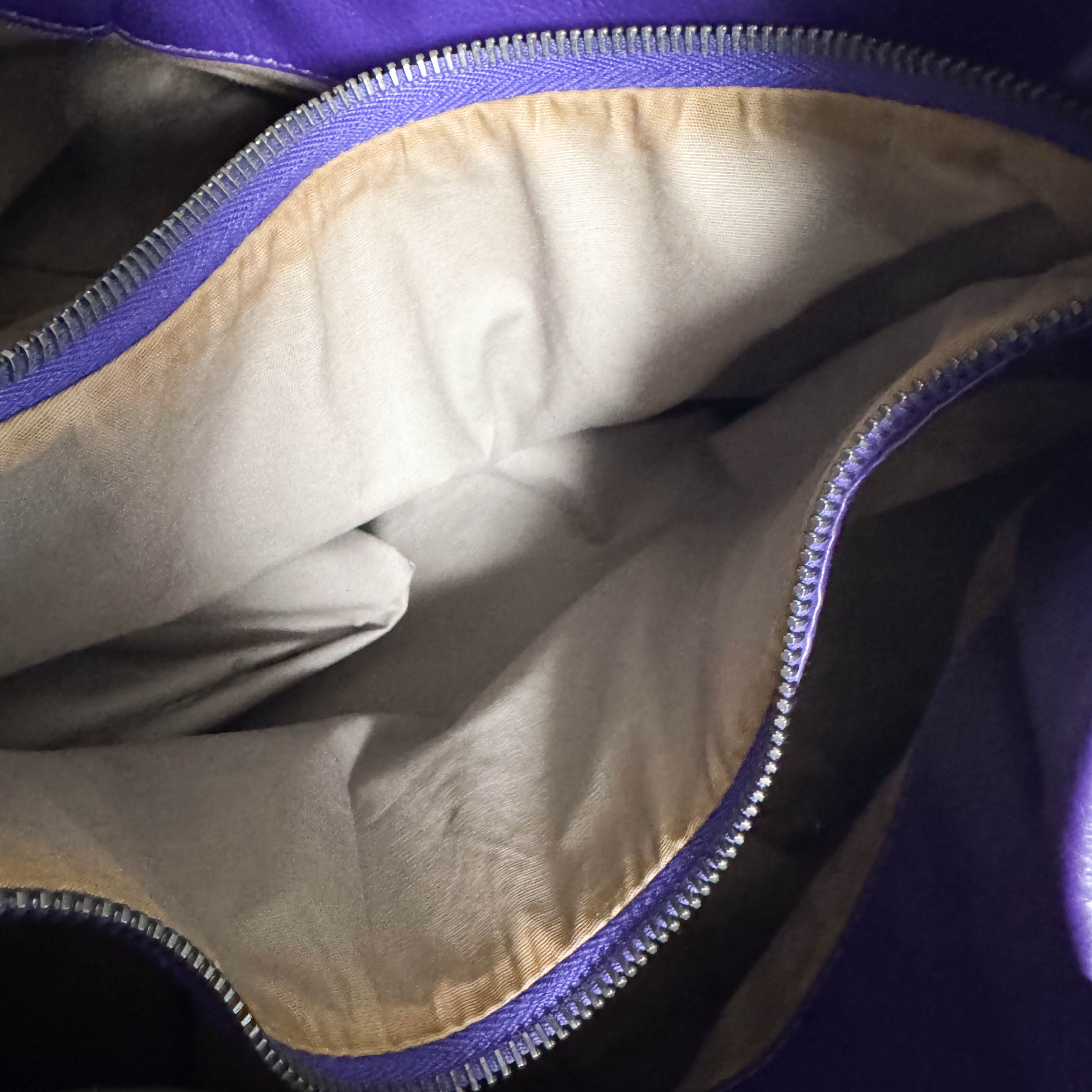 Hobo Shoulder Bag Aubergine Leather