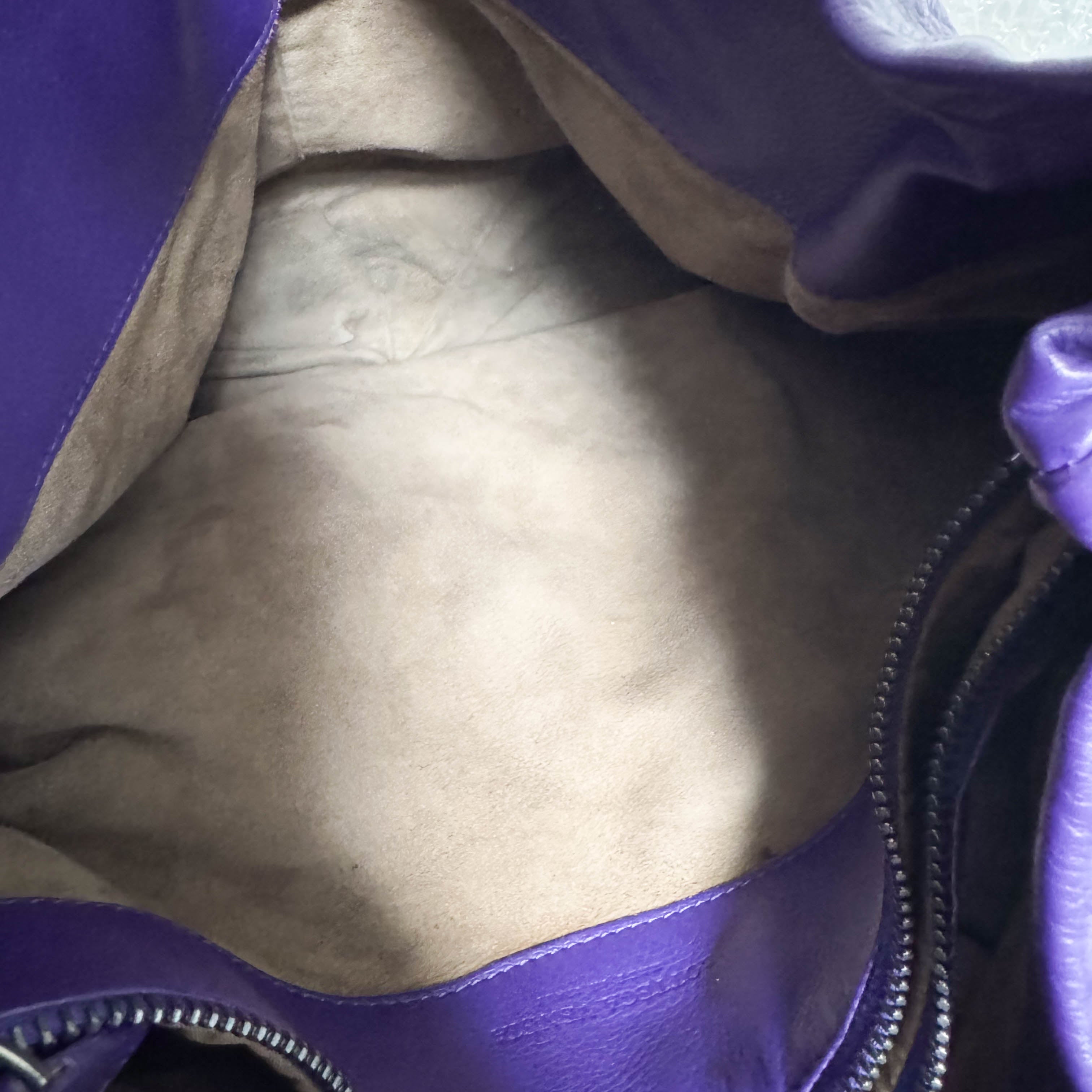 Hobo Shoulder Bag Aubergine Leather