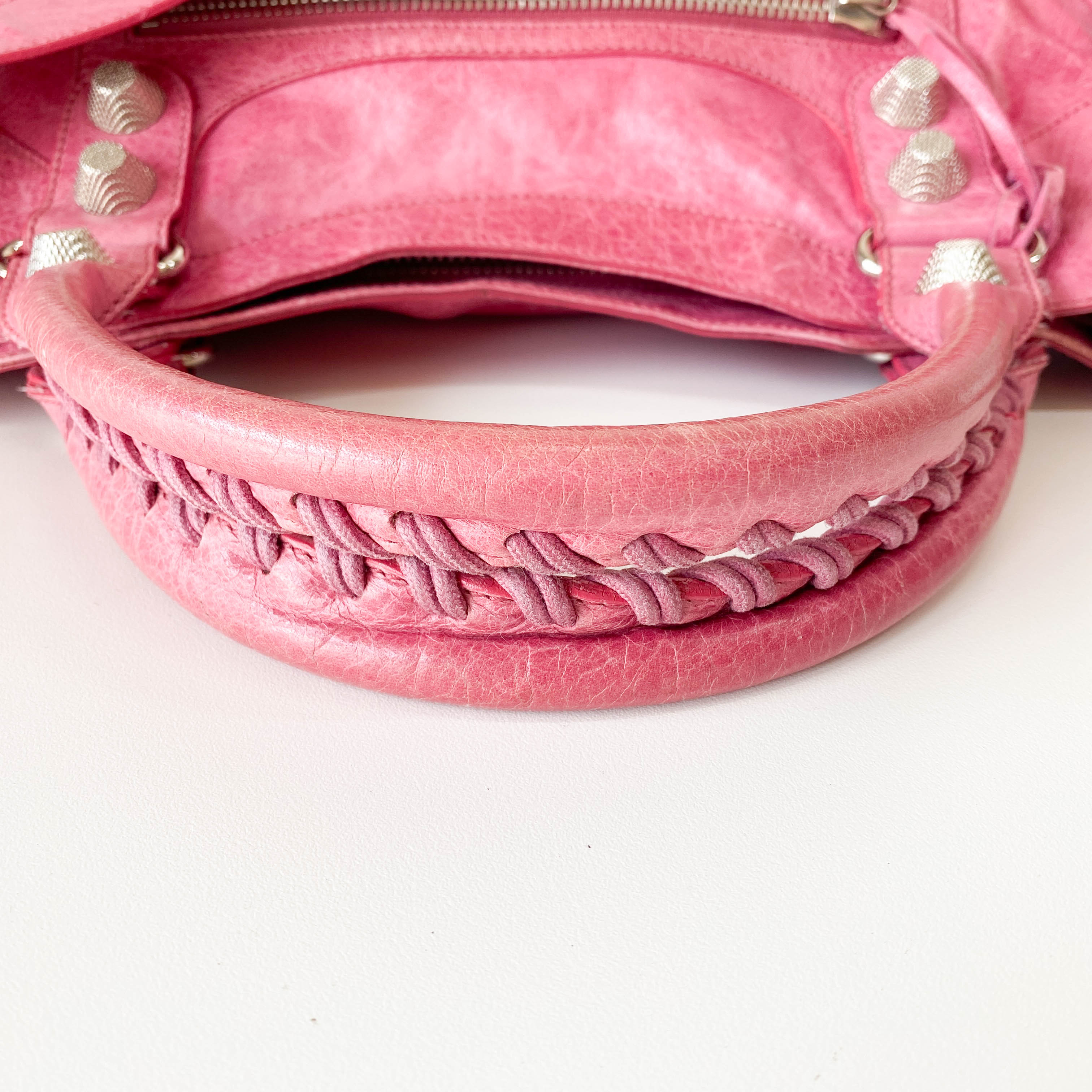 Giant 21 Hardware Pink Leather Two Way Bag