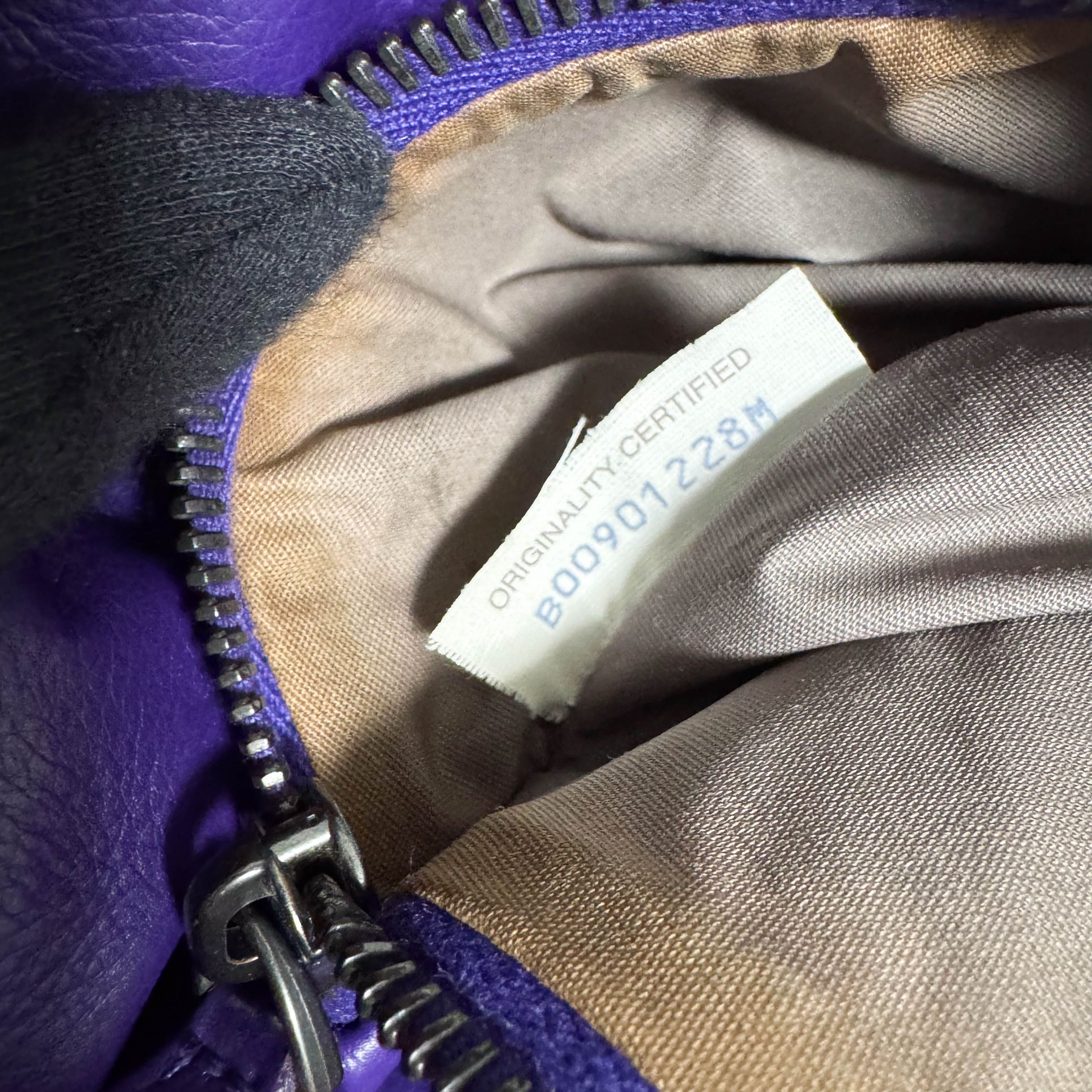 Hobo Shoulder Bag Aubergine Leather