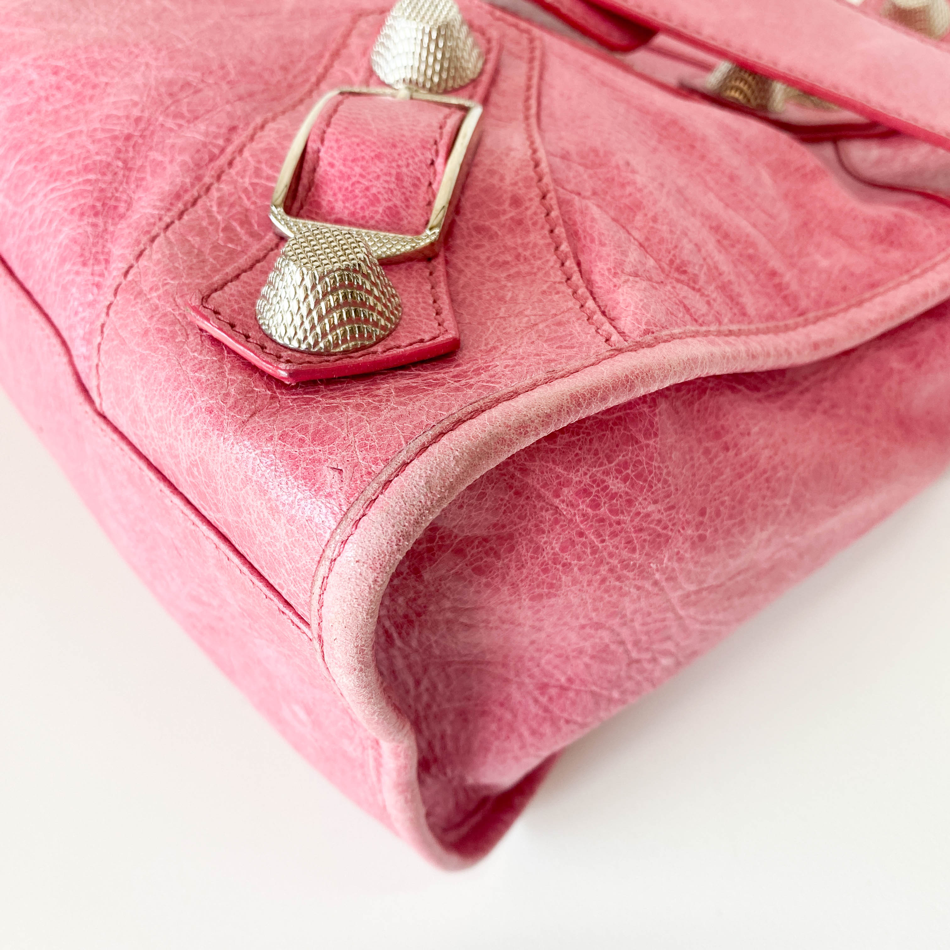 Giant 21 Hardware Pink Leather Two Way Bag