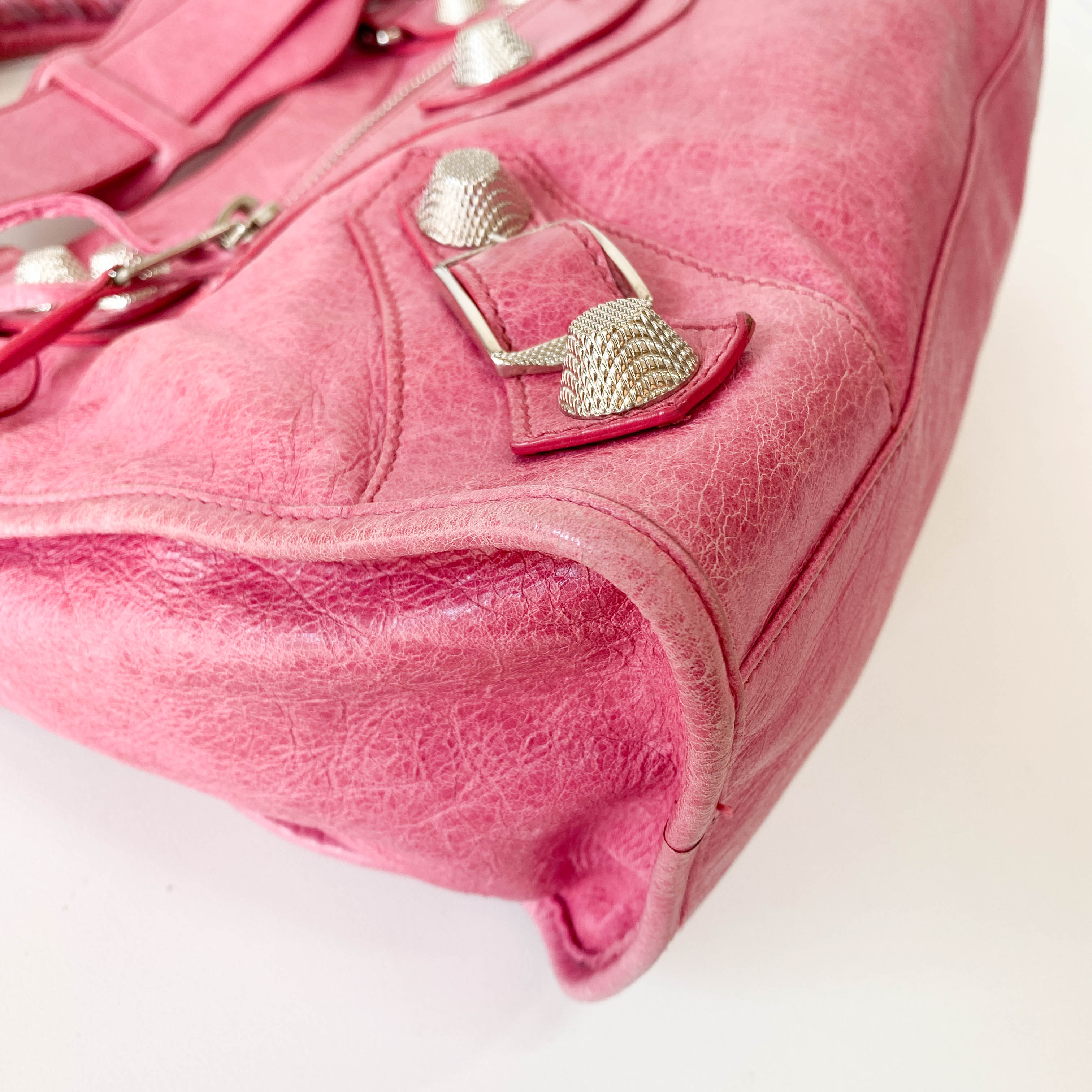 Giant 21 Hardware Pink Leather Two Way Bag