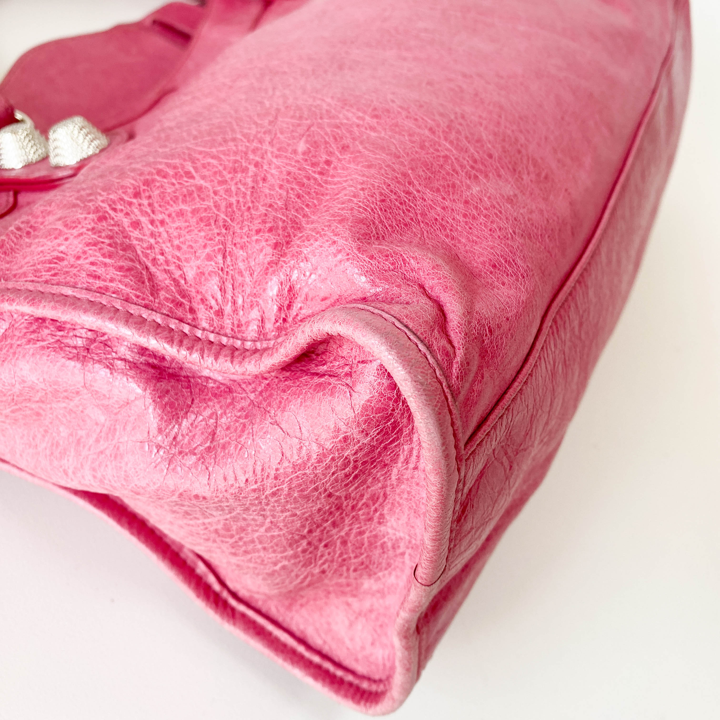 Giant 21 Hardware Pink Leather Two Way Bag