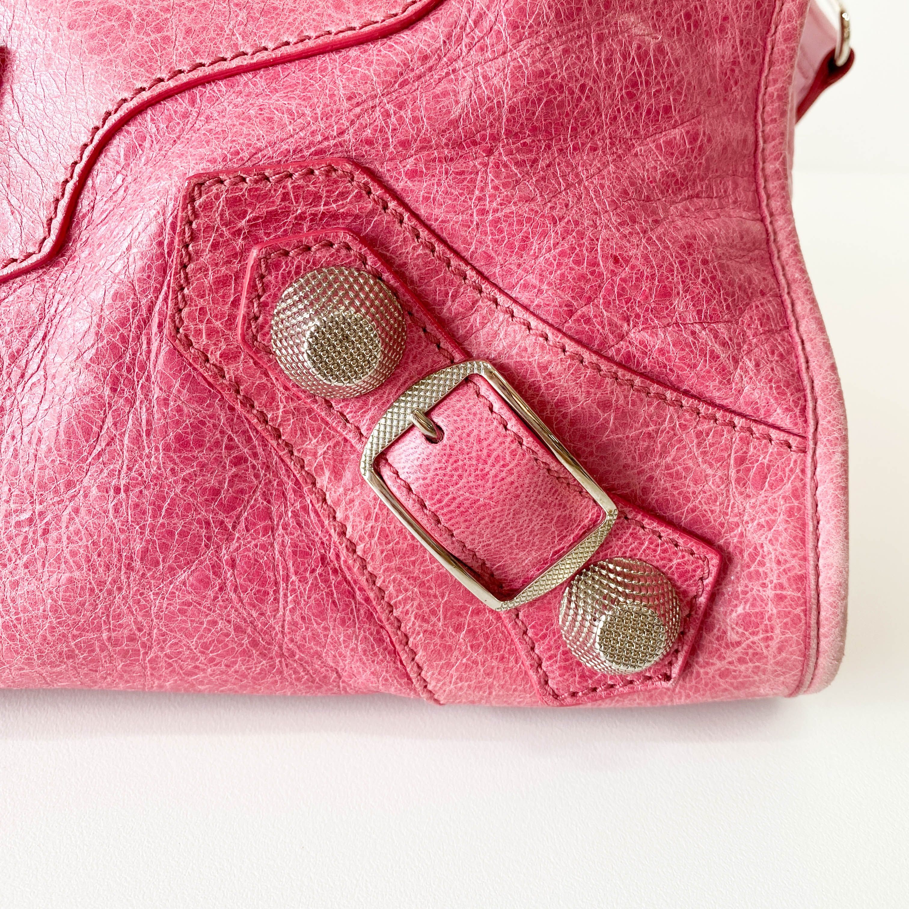 Giant 21 Hardware Pink Leather Two Way Bag