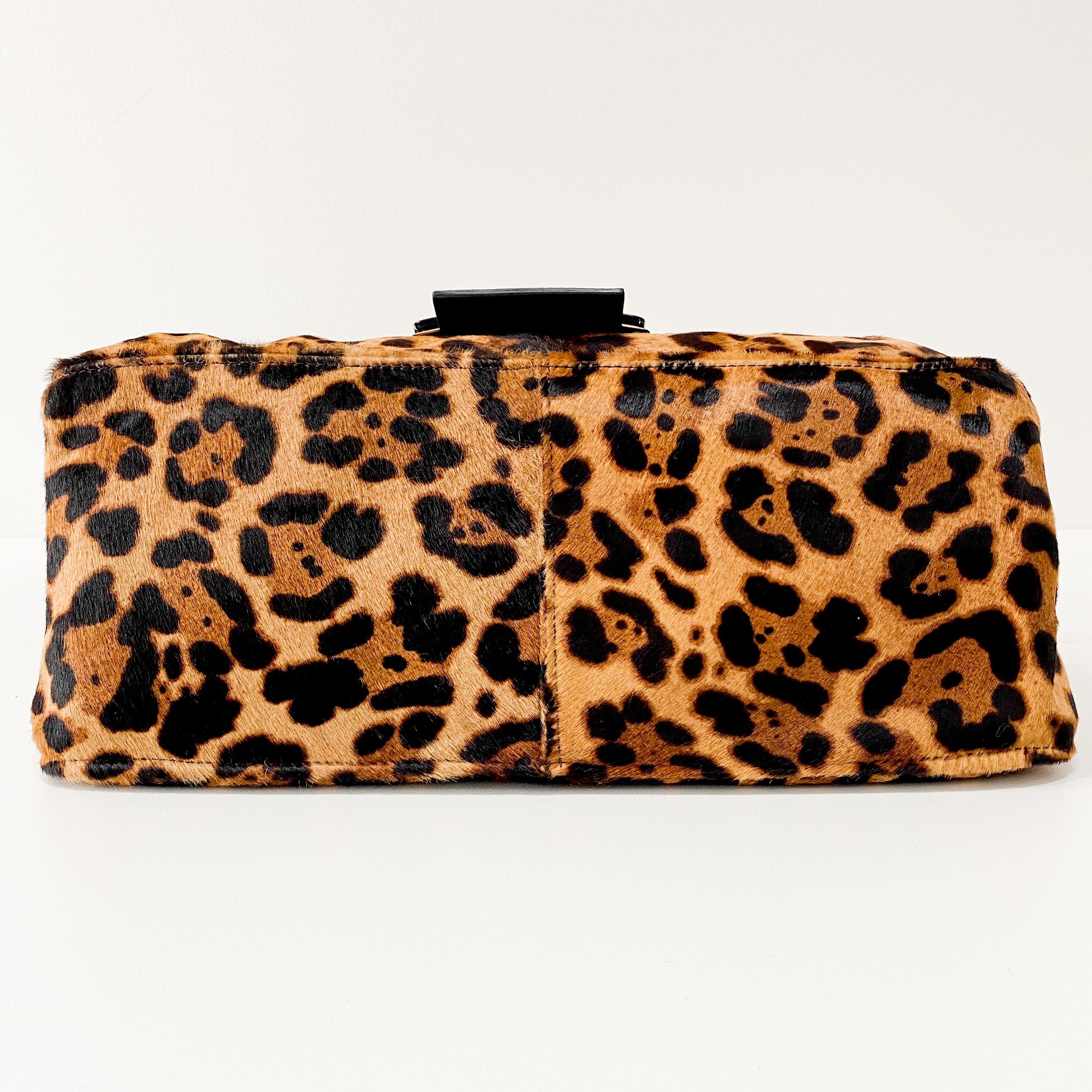 Mamma Baguette Brown Jaguar Print Pony Hair Shoulder Bag