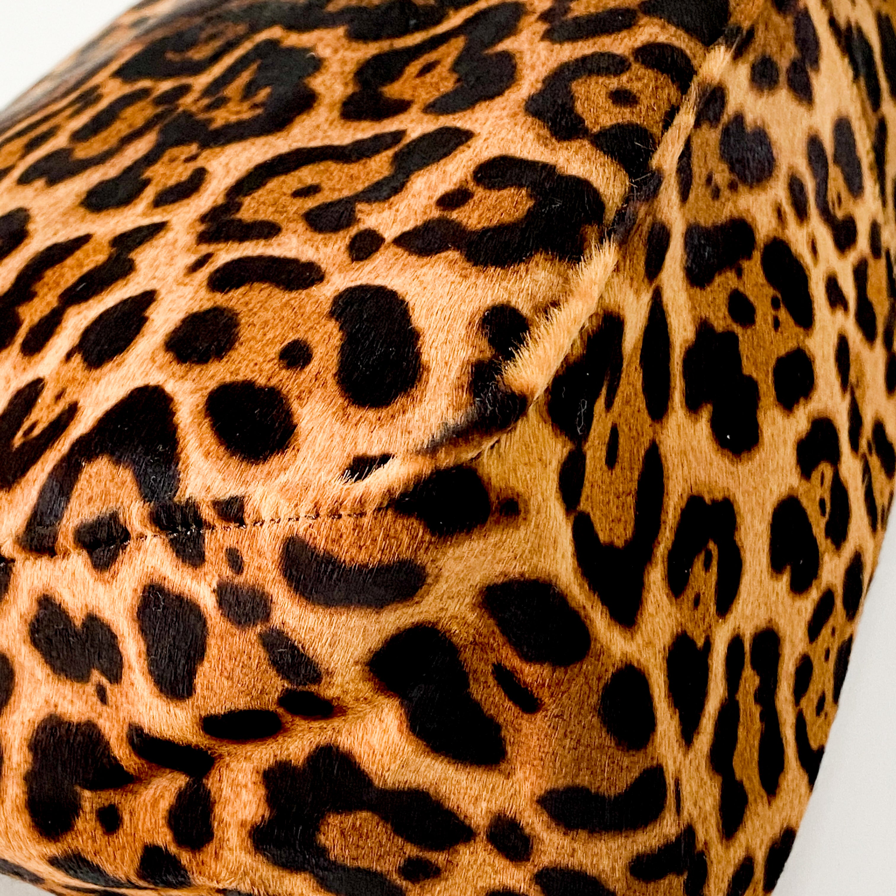 Mamma Baguette Brown Jaguar Print Pony Hair Shoulder Bag