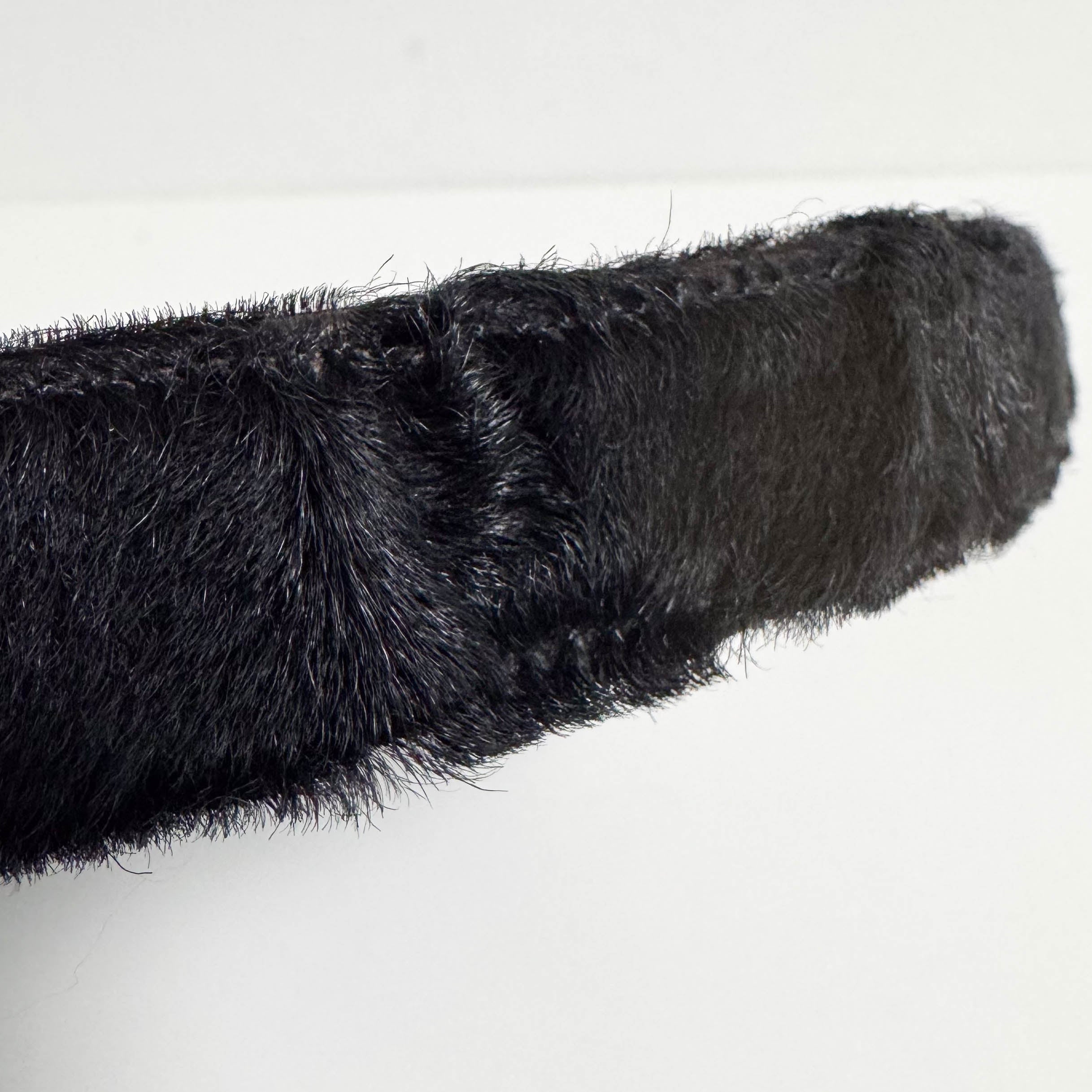 Black Fur Handle Bag