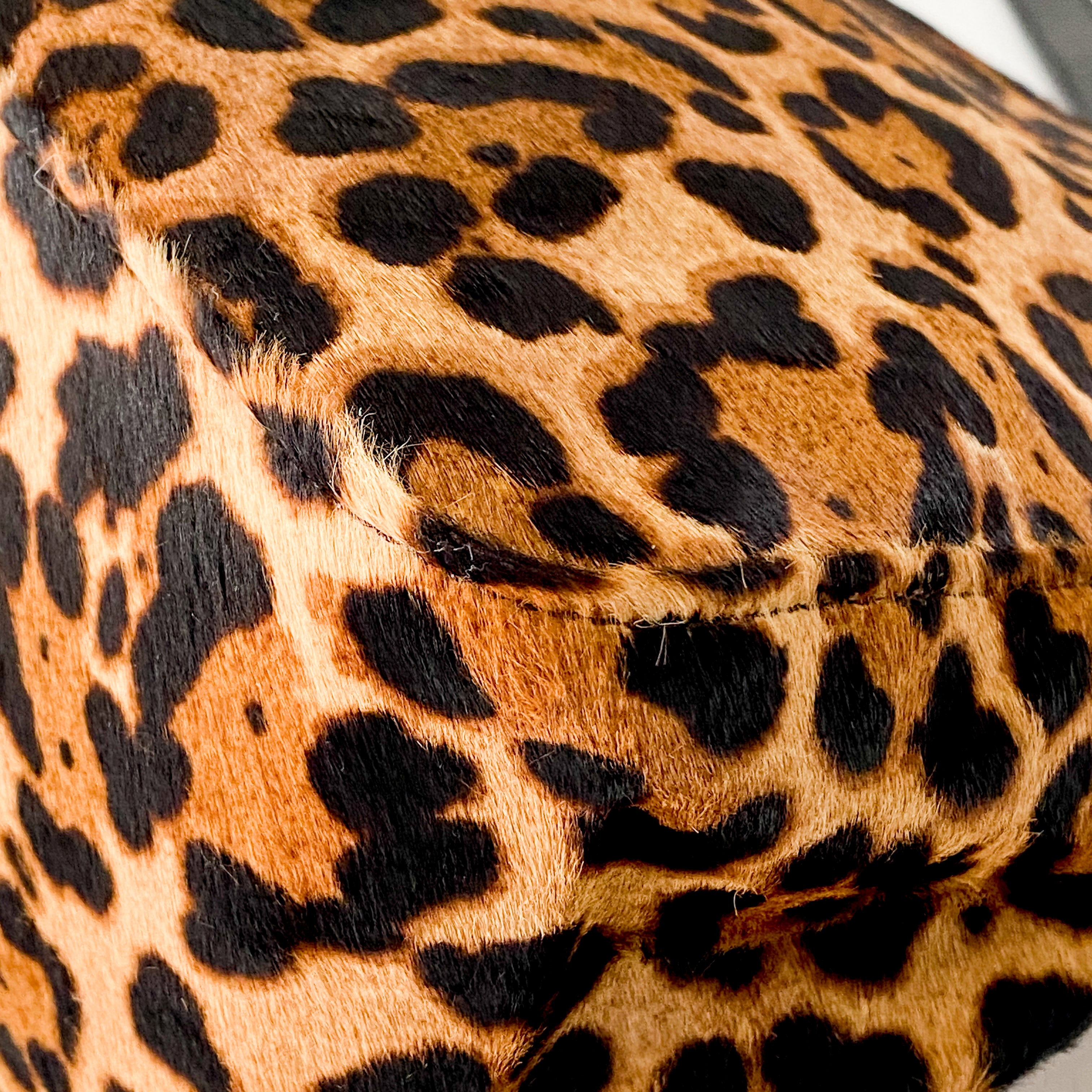 Mamma Baguette Brown Jaguar Print Pony Hair Shoulder Bag