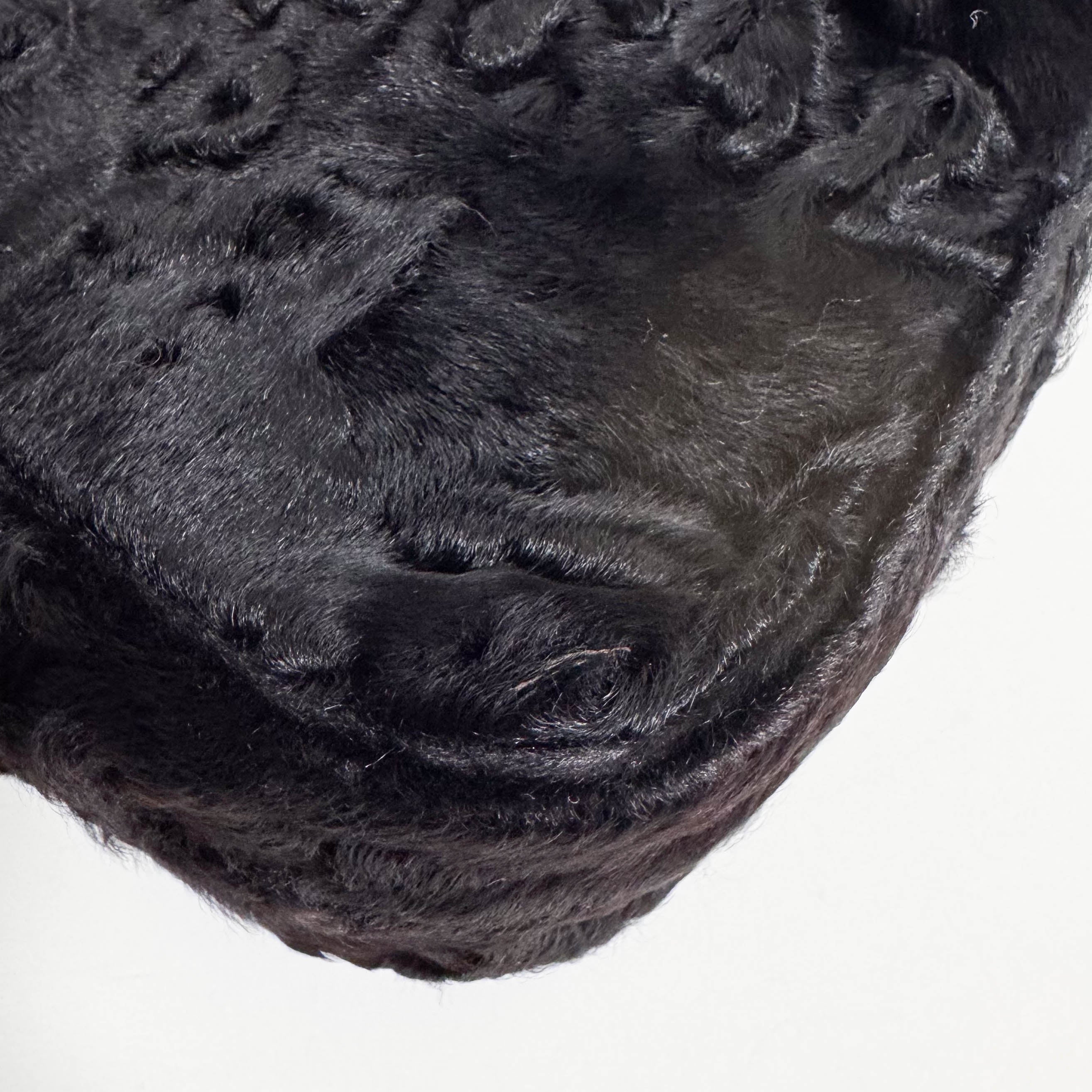 Black Fur Handle Bag