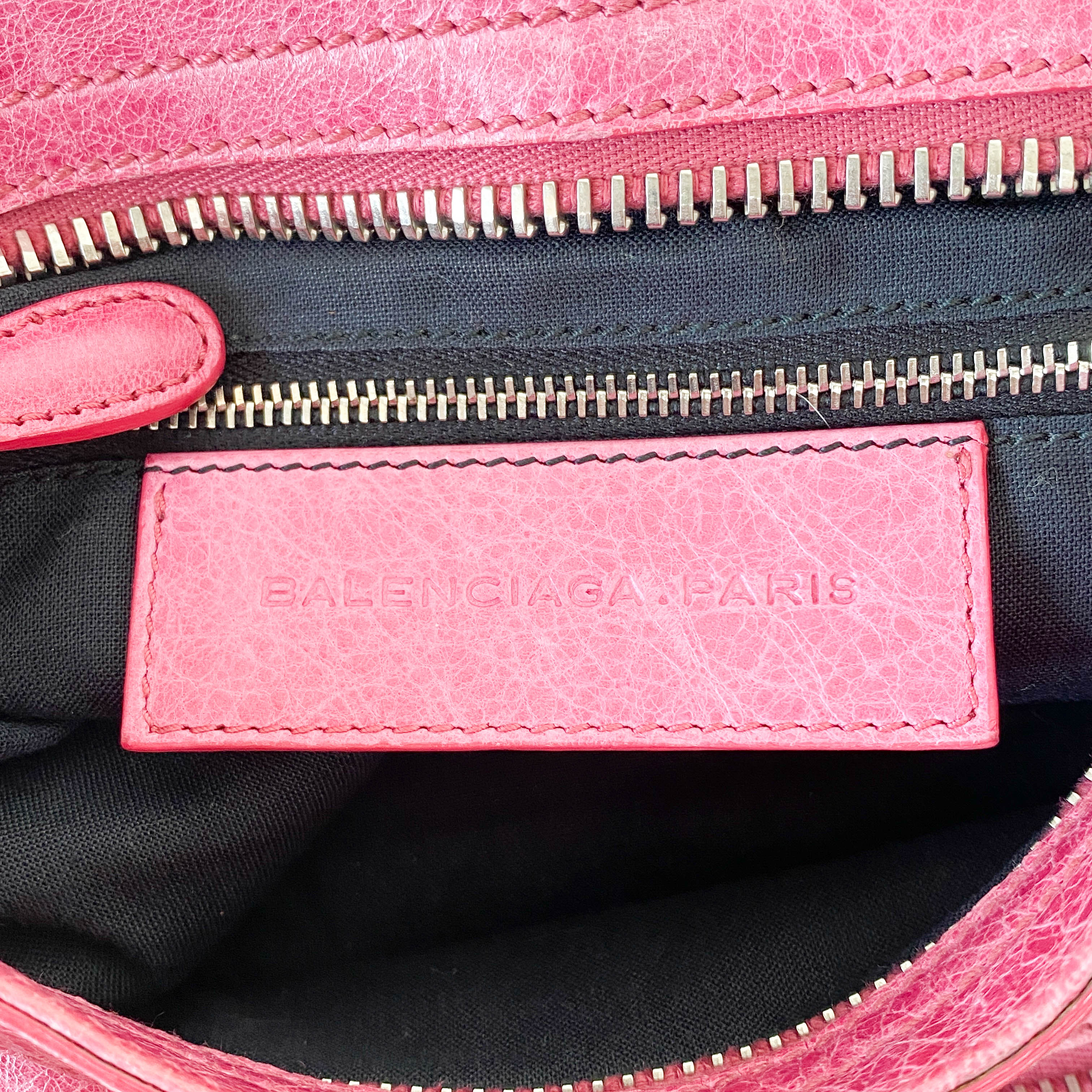 Giant 21 Hardware Pink Leather Two Way Bag