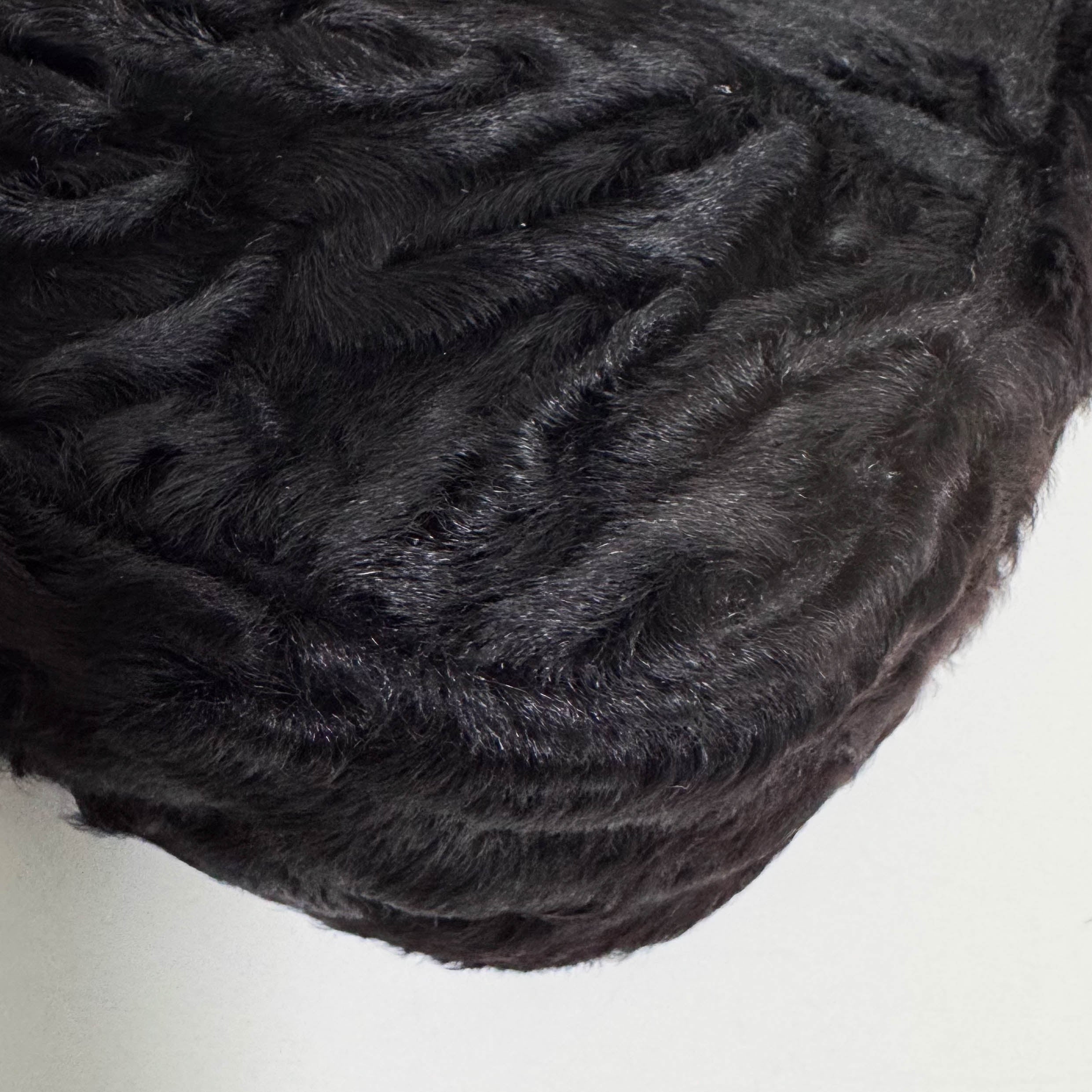 Black Fur Handle Bag