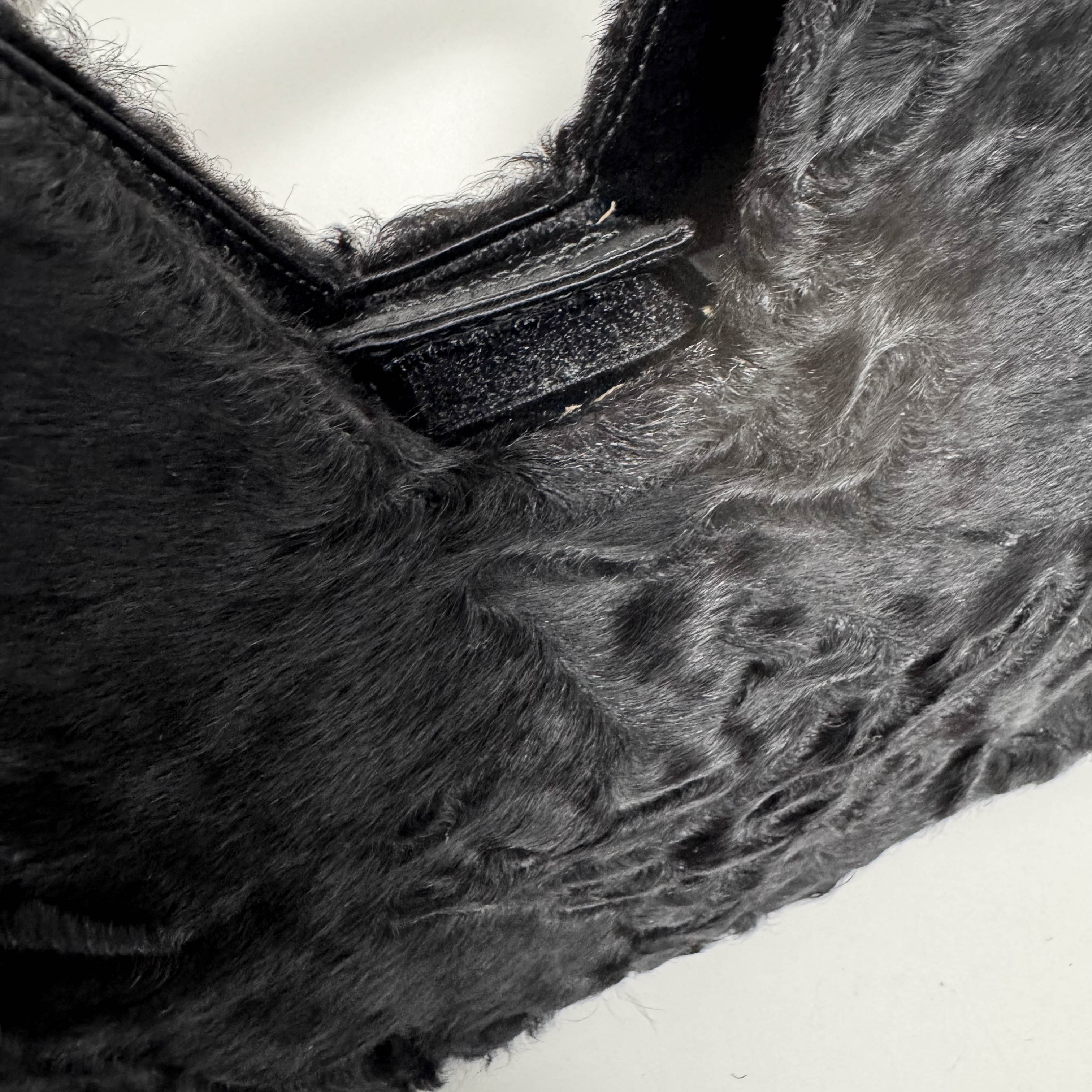 Black Fur Handle Bag