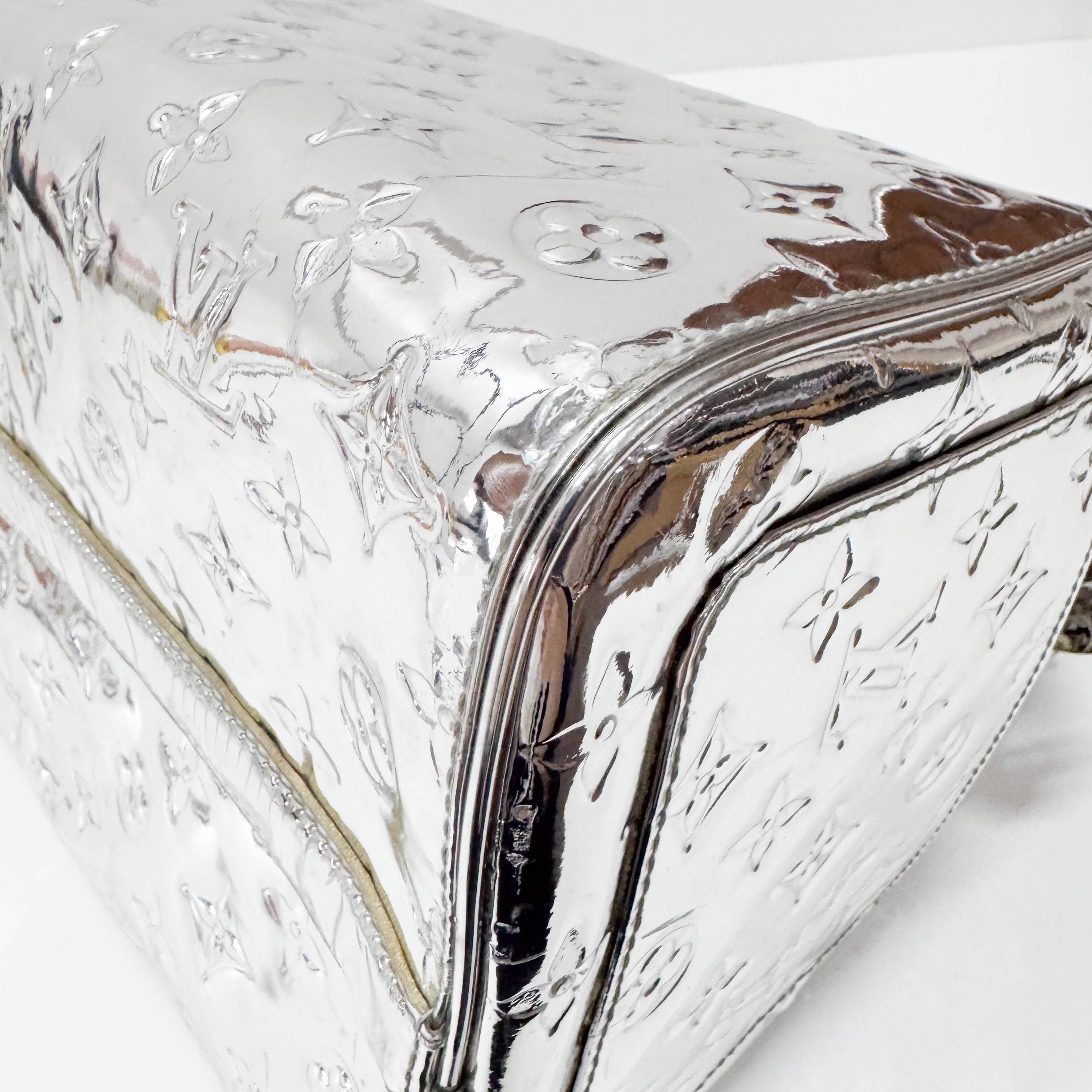 Speedy 35 Monogram Mirror World Silver Coated Canvas Handbag