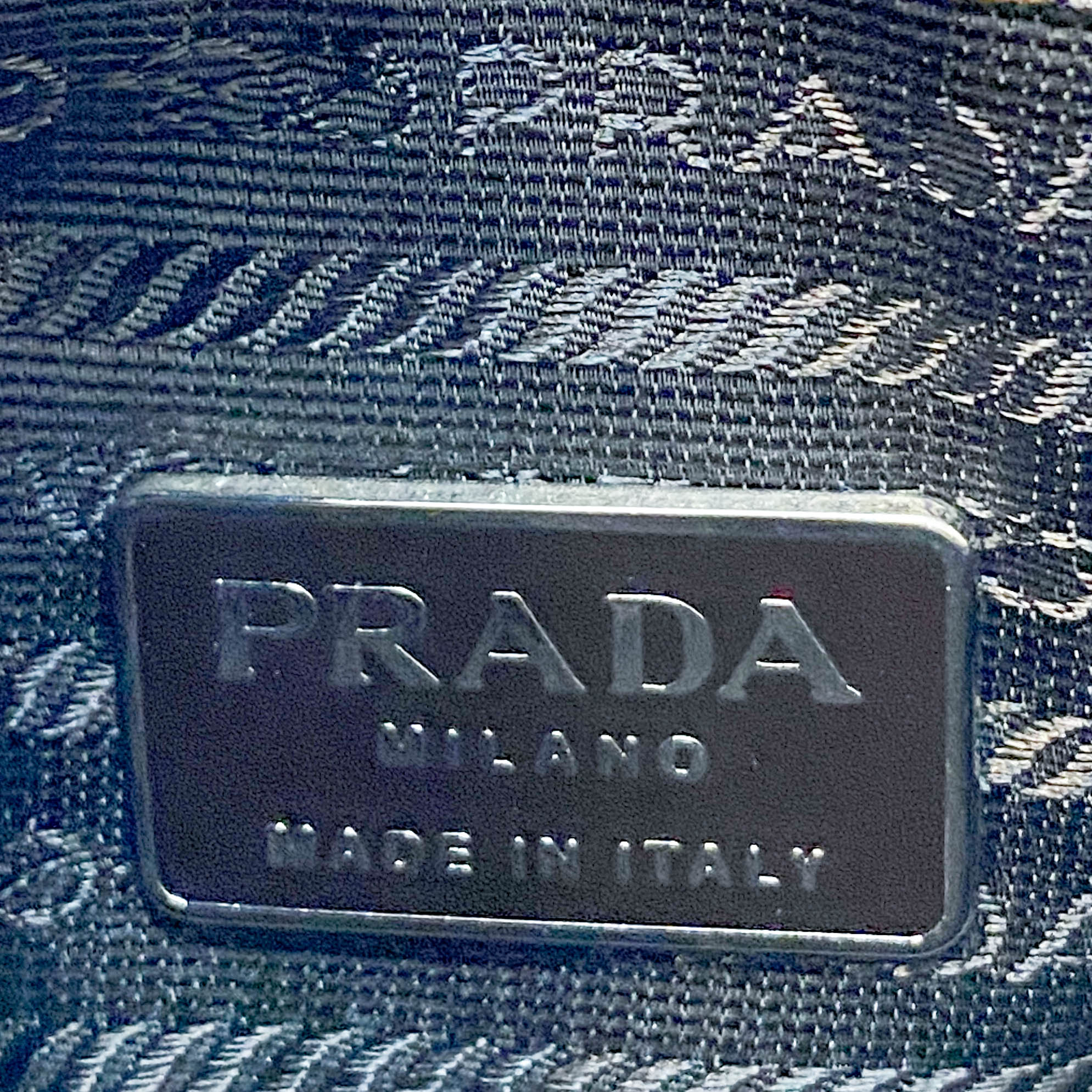 Brown Diamond Pattern Cotton Canvas Shoulder Bag