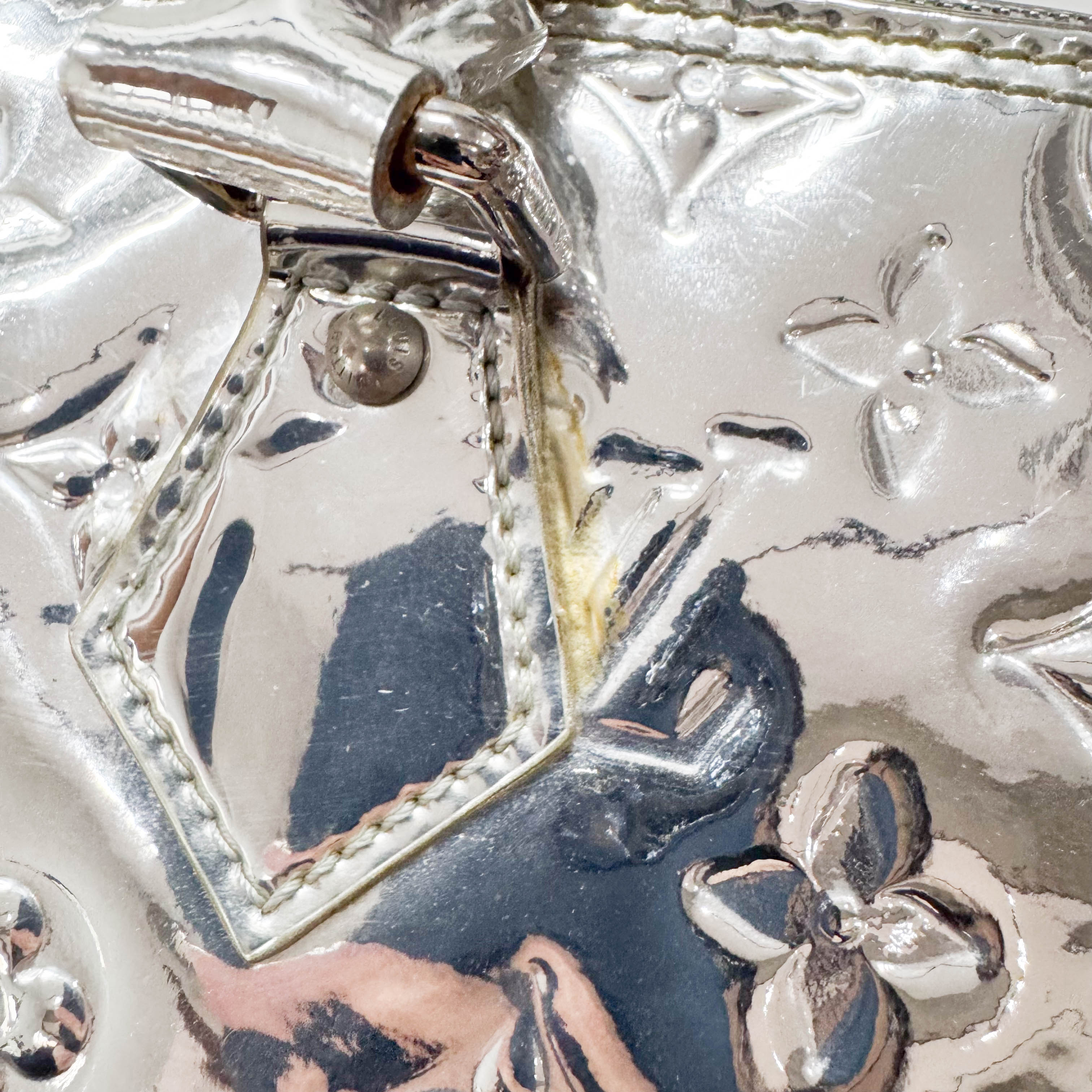 Speedy 35 Monogram Mirror World Silver Coated Canvas Handbag