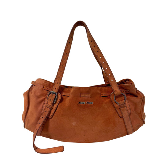 Archive Orange Suede Shoulder Bag