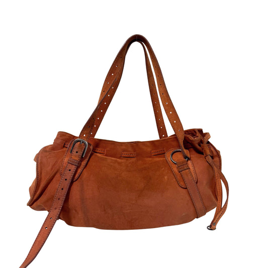 Archive Orange Suede Shoulder Bag