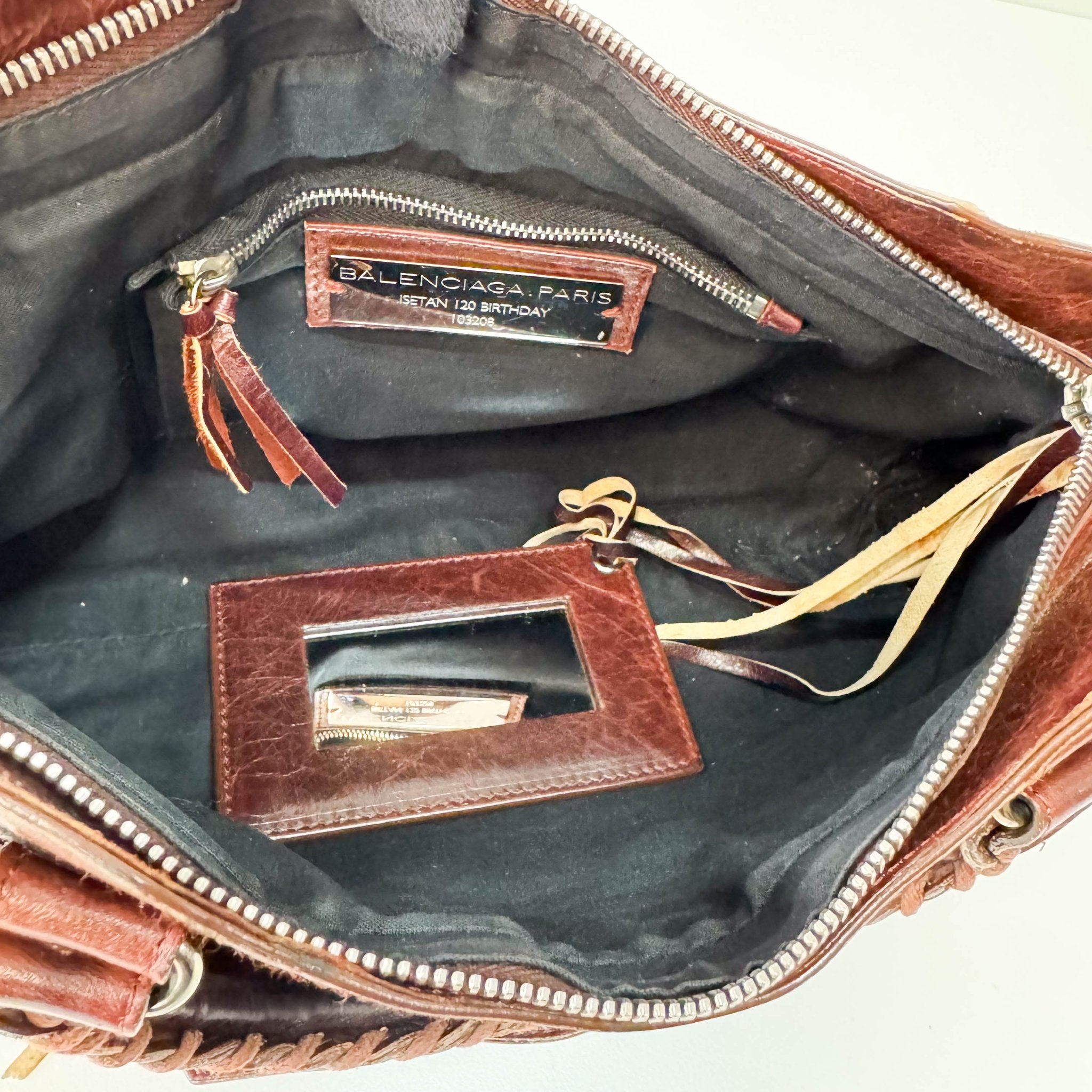 BALENCIAGA Black Suede & Brown Leather The First Handle Bag, in , Sold by HIVE PRELOVED - Handle Bags, Shoulder Bags,