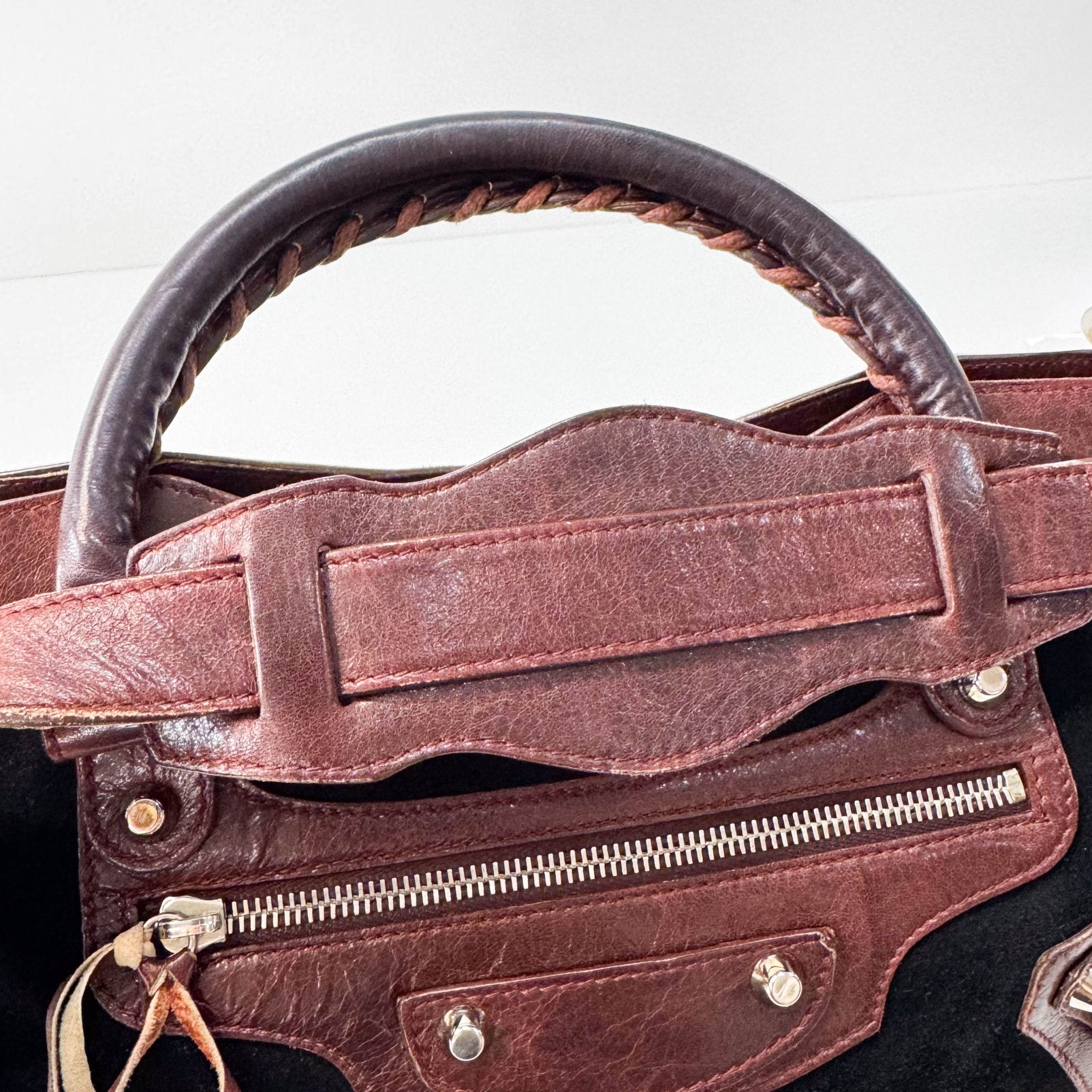 BALENCIAGA Black Suede & Brown Leather The First Handle Bag, in , Sold by HIVE PRELOVED - Handle Bags, Shoulder Bags,