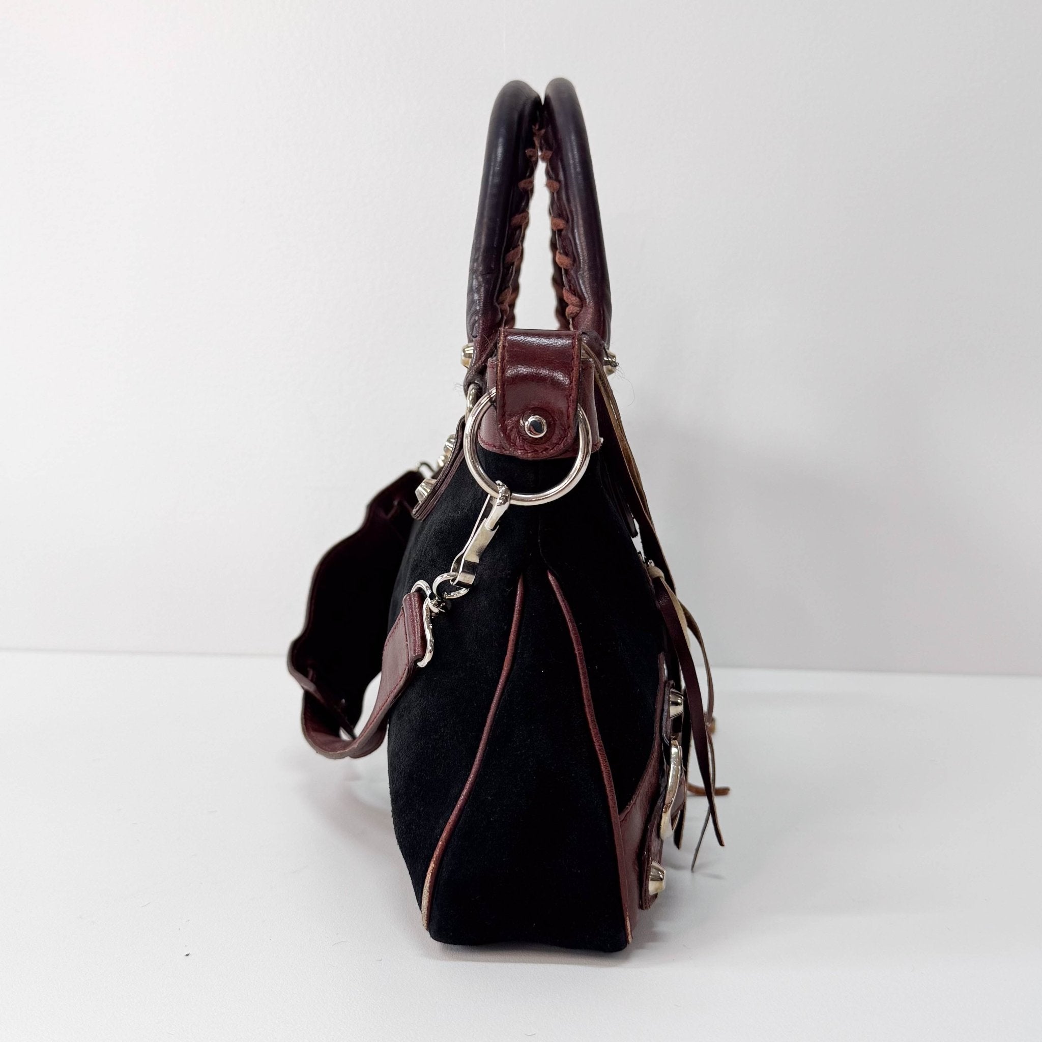 BALENCIAGA Black Suede & Brown Leather The First Handle Bag, in , Sold by HIVE PRELOVED - Handle Bags, Shoulder Bags,