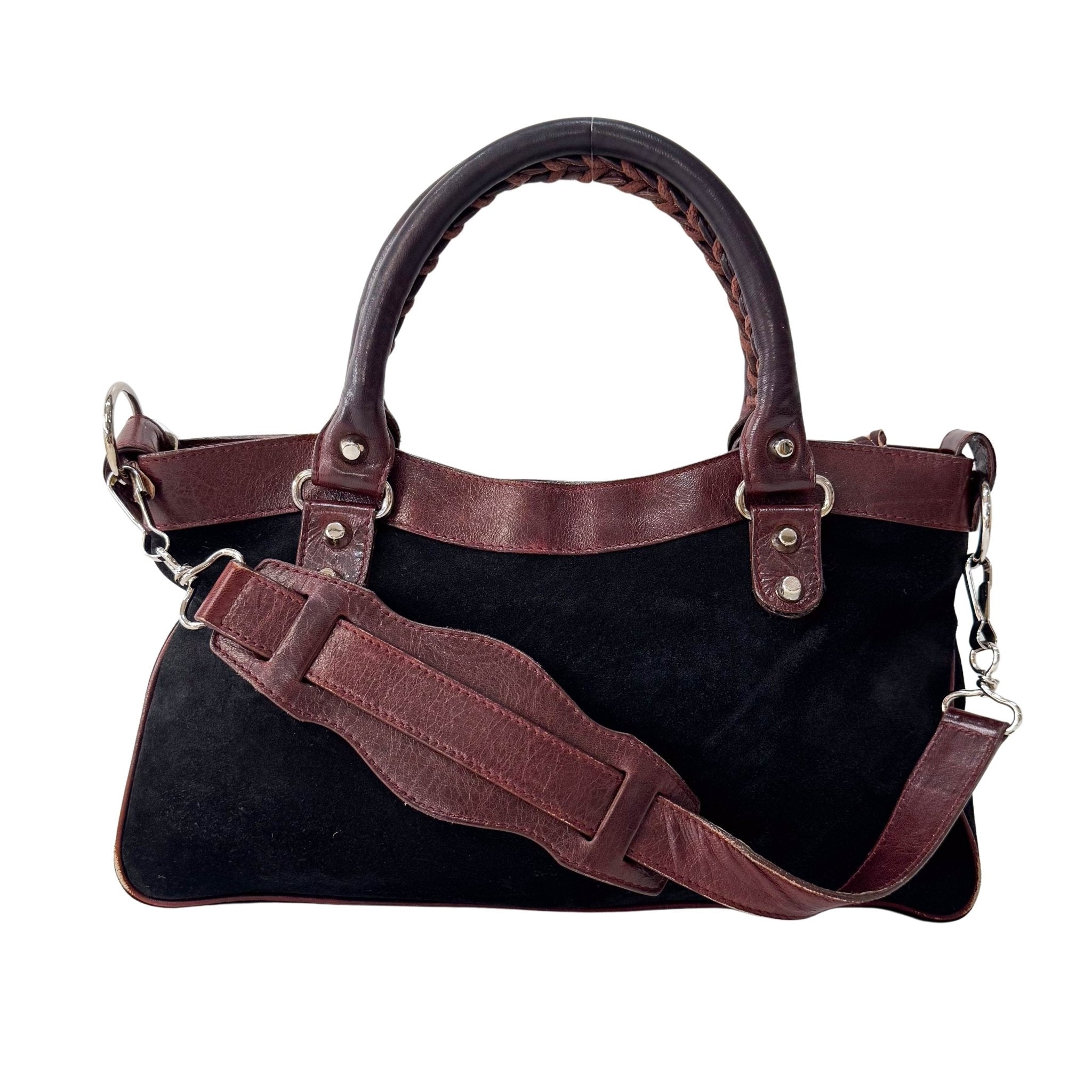 BALENCIAGA Black Suede & Brown Leather The First Handle Bag, in , Sold by HIVE PRELOVED - Handle Bags, Shoulder Bags,