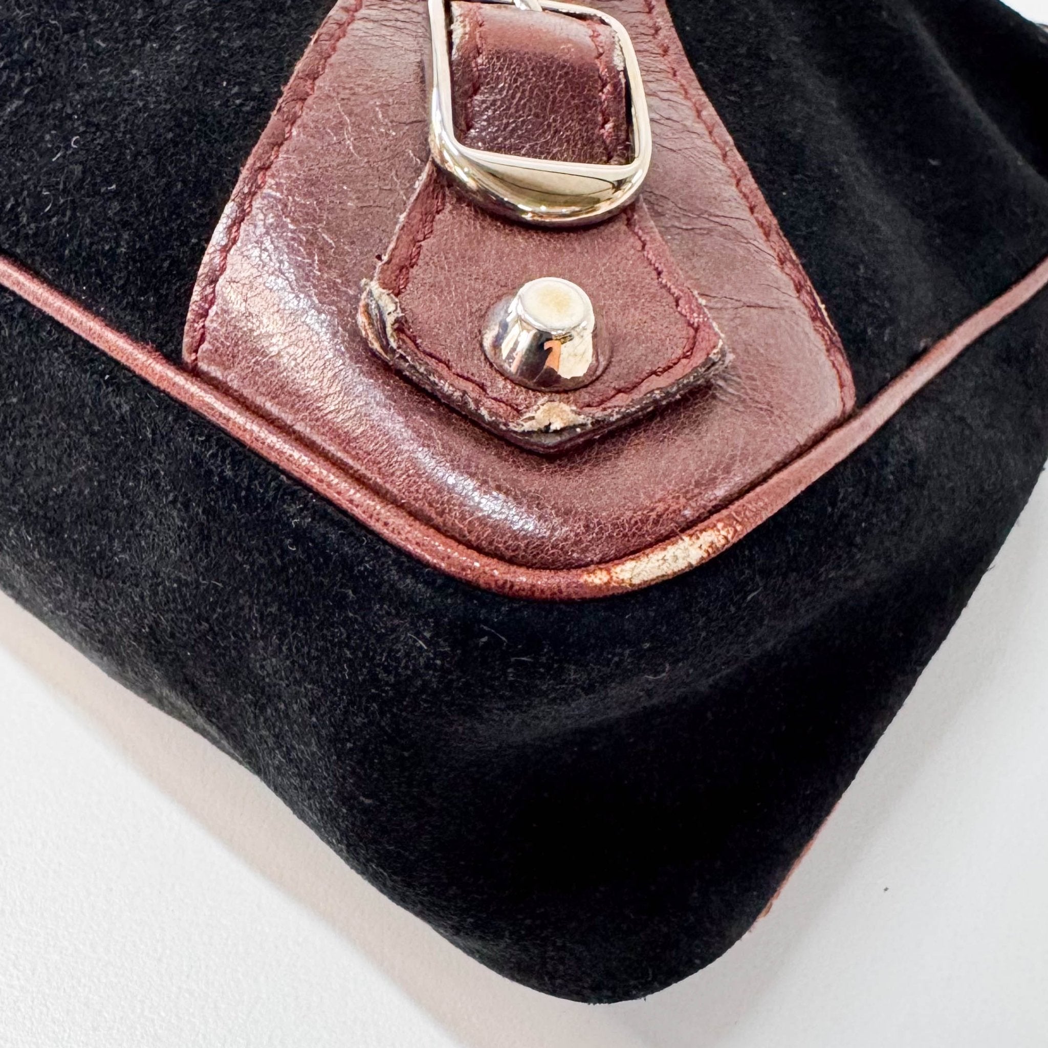 BALENCIAGA Black Suede & Brown Leather The First Handle Bag, in , Sold by HIVE PRELOVED - Handle Bags, Shoulder Bags,