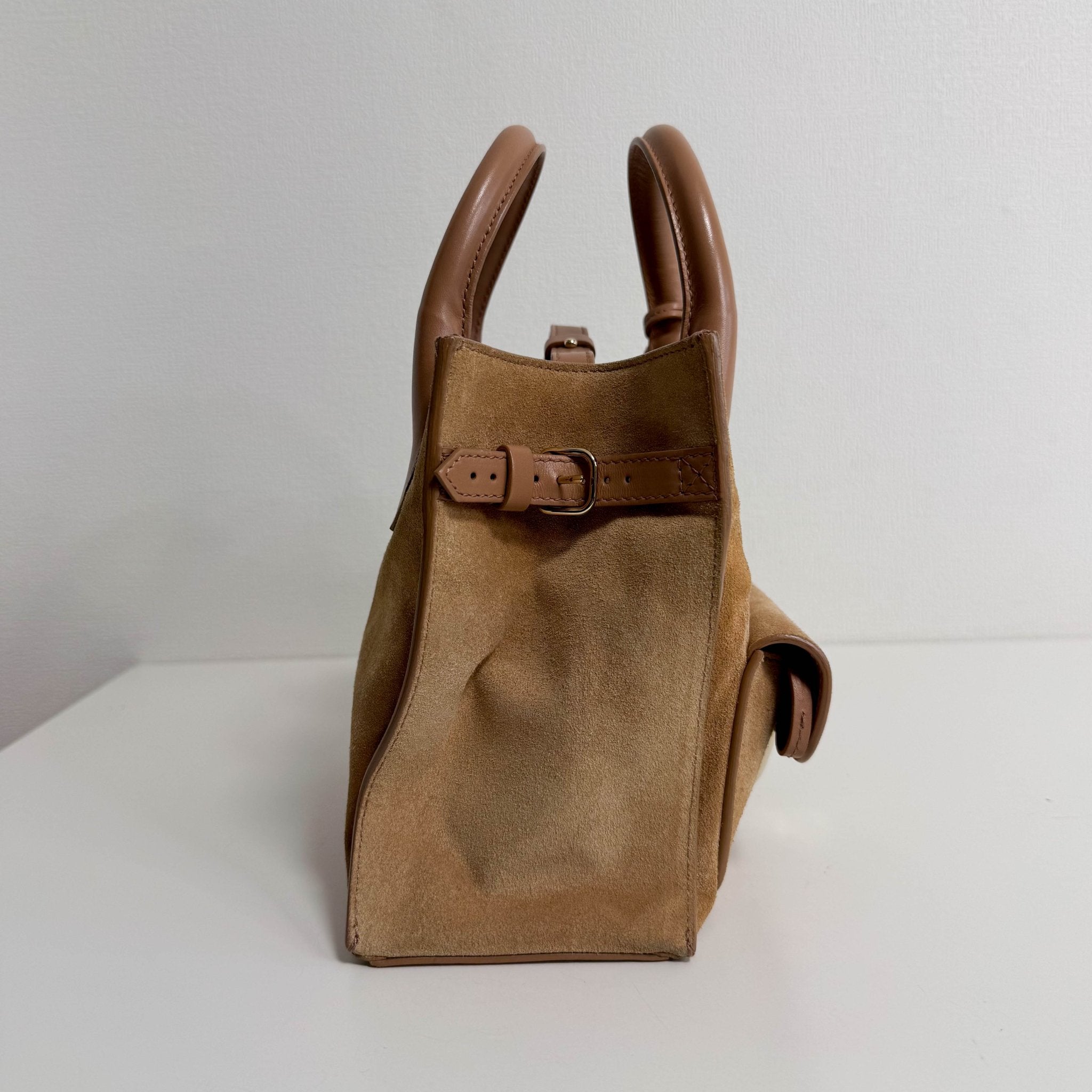 BALENCIAGA Brown Suede Top Handle Bag, in , Sold by HIVE PRELOVED - Handle Bags, Shoulder Bags,