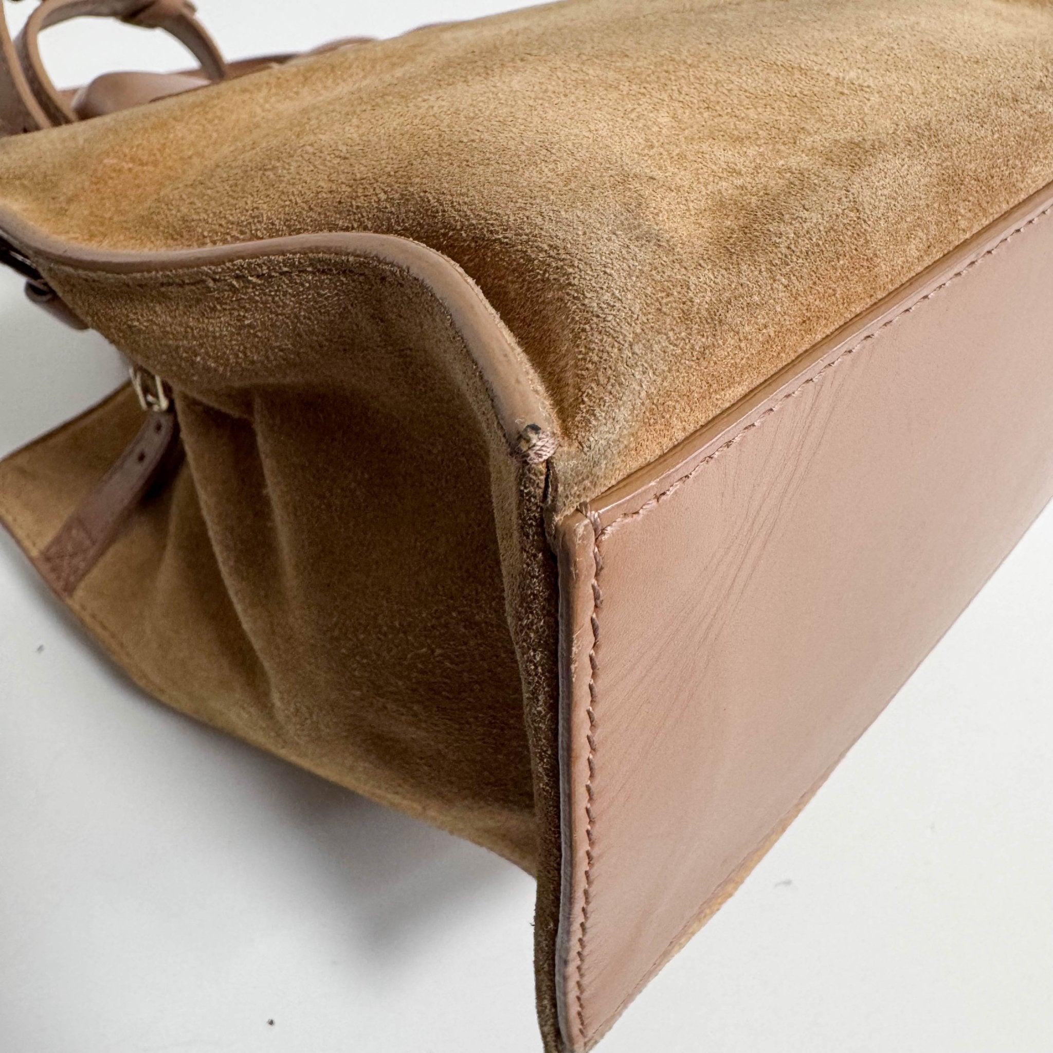 BALENCIAGA Brown Suede Top Handle Bag, in , Sold by HIVE PRELOVED - Handle Bags, Shoulder Bags,