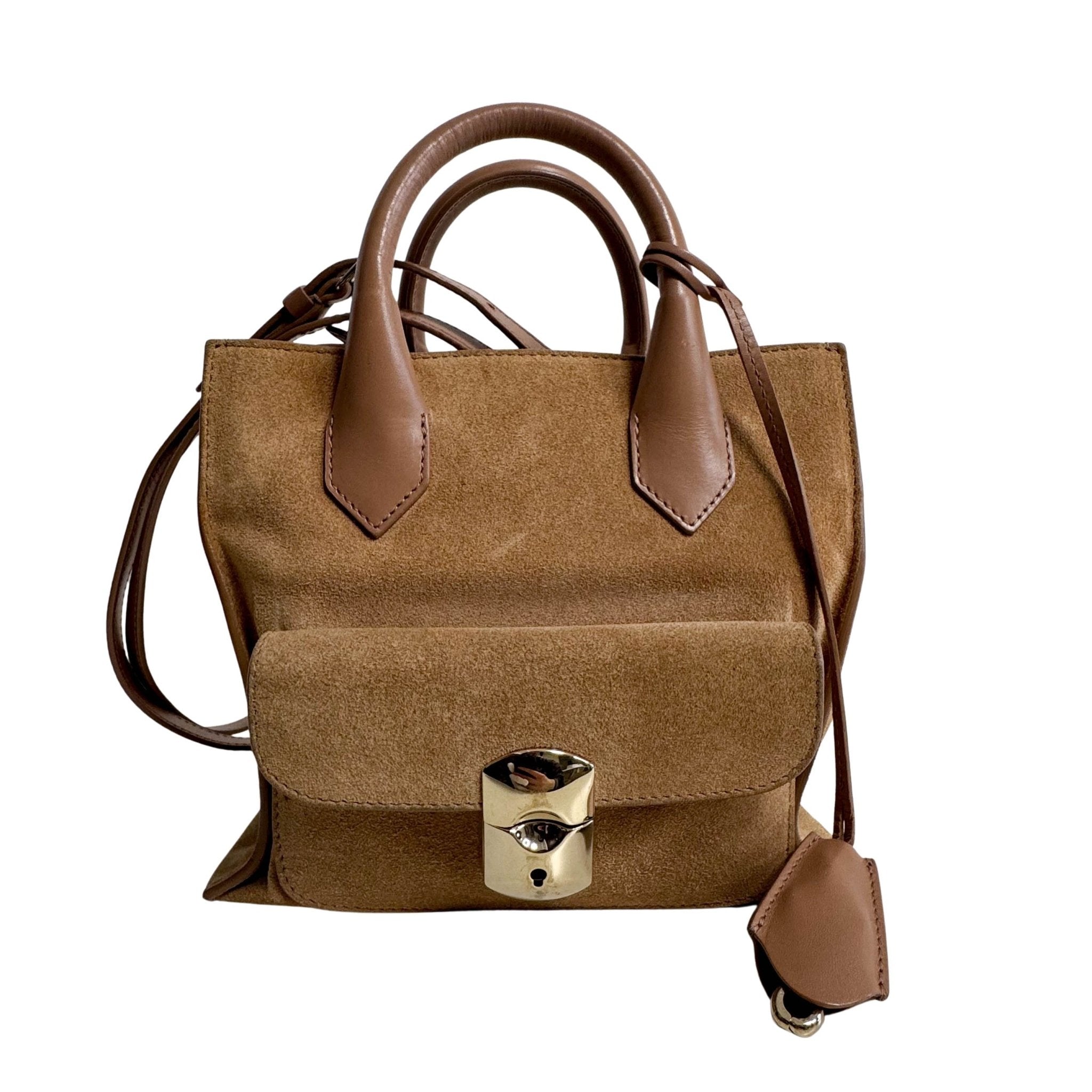 BALENCIAGA Brown Suede Top Handle Bag, in , Sold by HIVE PRELOVED - Handle Bags, Shoulder Bags,