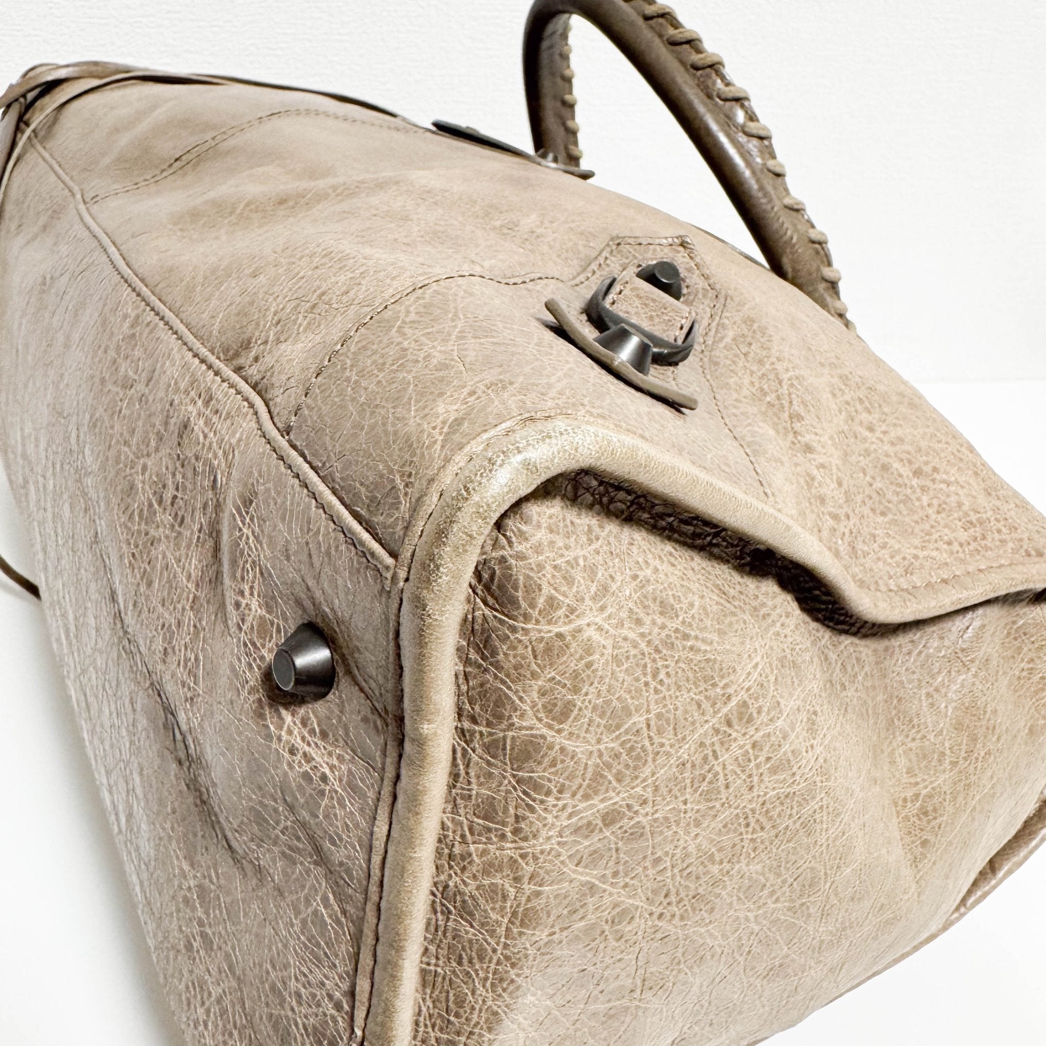 BALENCIAGA City Brown Leather Moto Classic Work Bag, in , Sold by HIVE PRELOVED - Handle Bags, ,