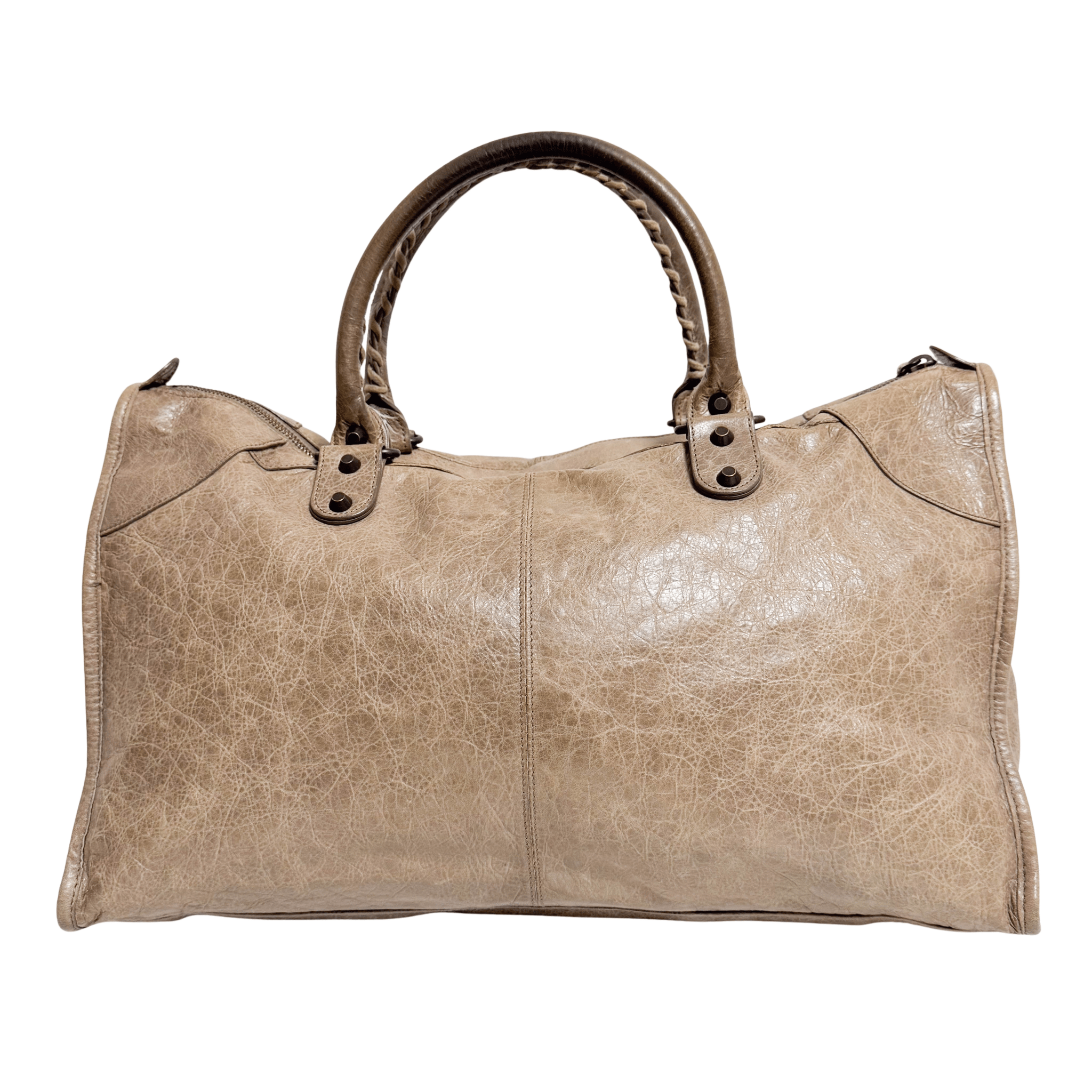 BALENCIAGA City Brown Leather Moto Classic Work Bag, in , Sold by HIVE PRELOVED - Handle Bags, ,