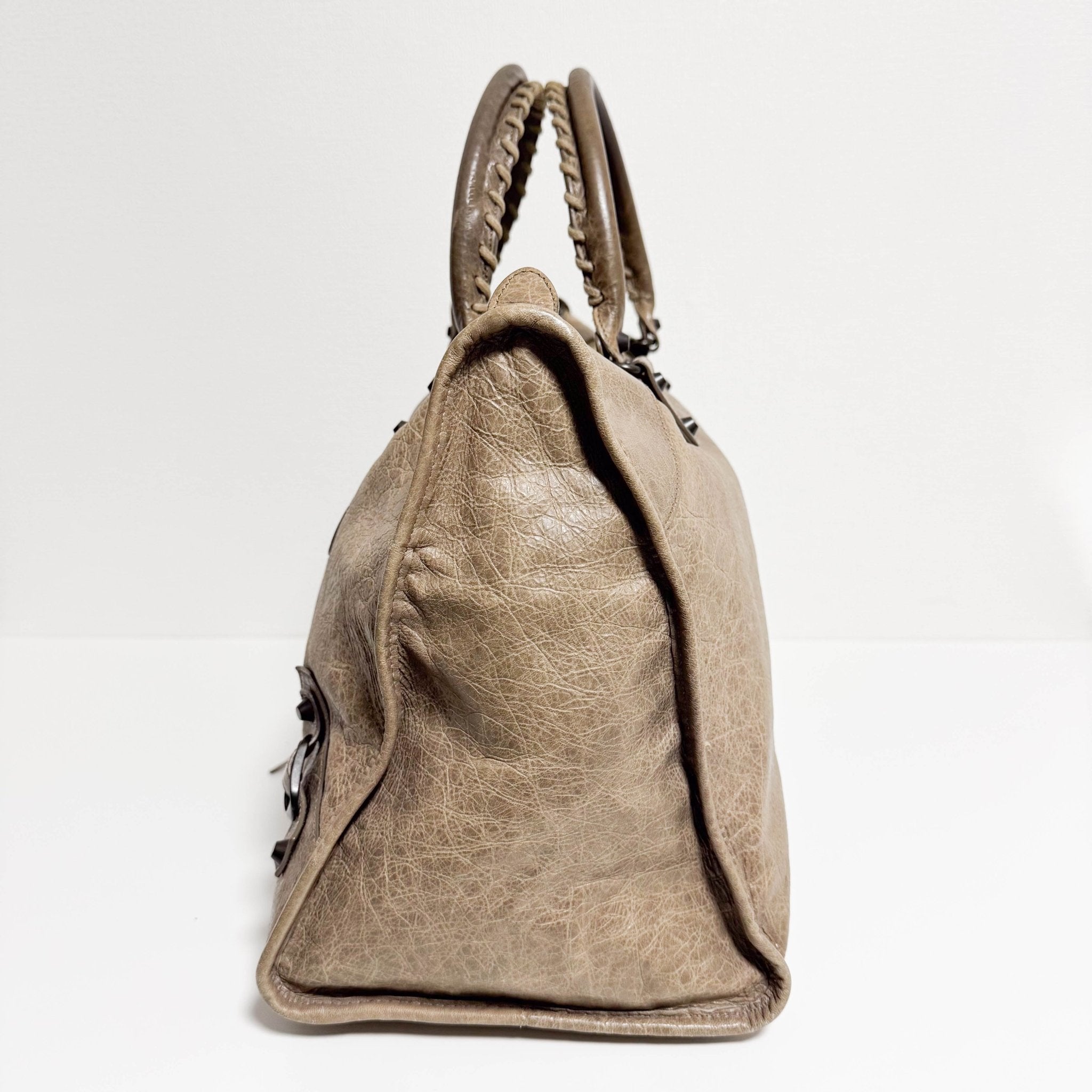 BALENCIAGA City Brown Leather Moto Classic Work Bag, in , Sold by HIVE PRELOVED - Handle Bags, ,