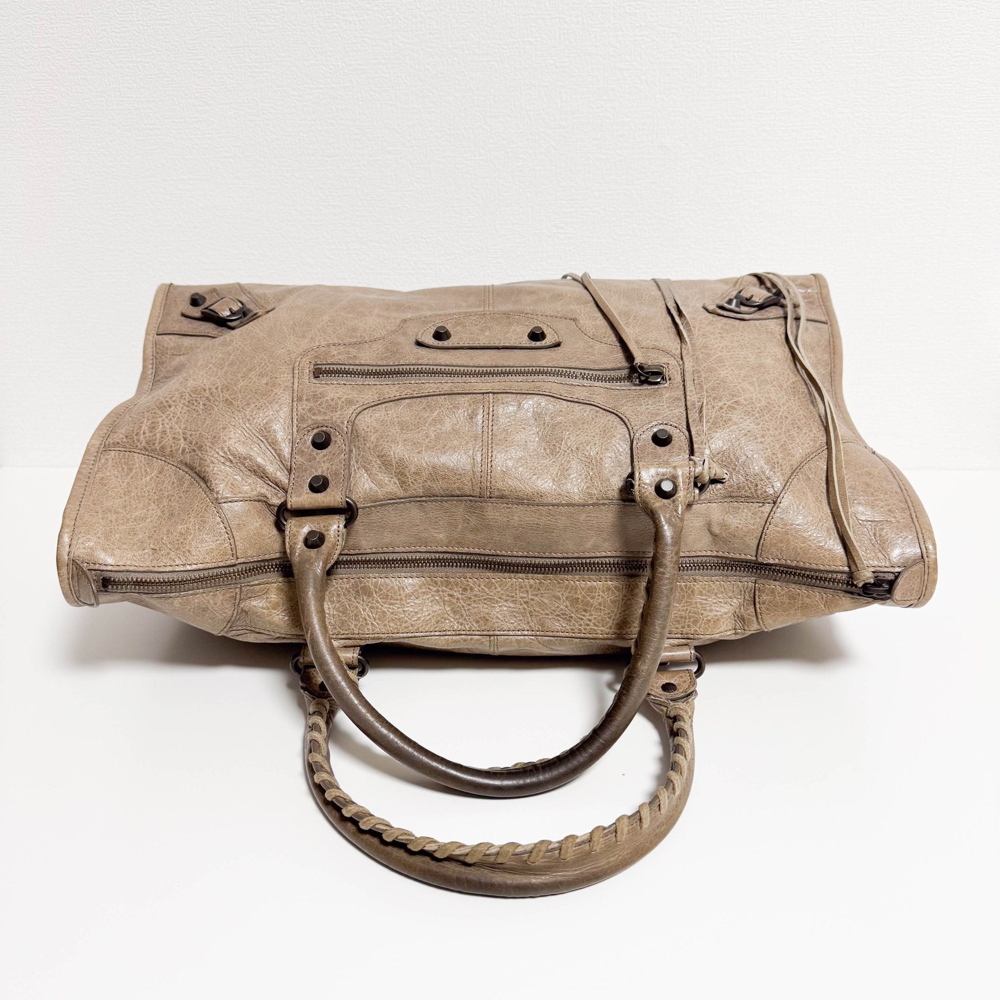 BALENCIAGA City Brown Leather Moto Classic Work Bag, in , Sold by HIVE PRELOVED - Handle Bags, ,