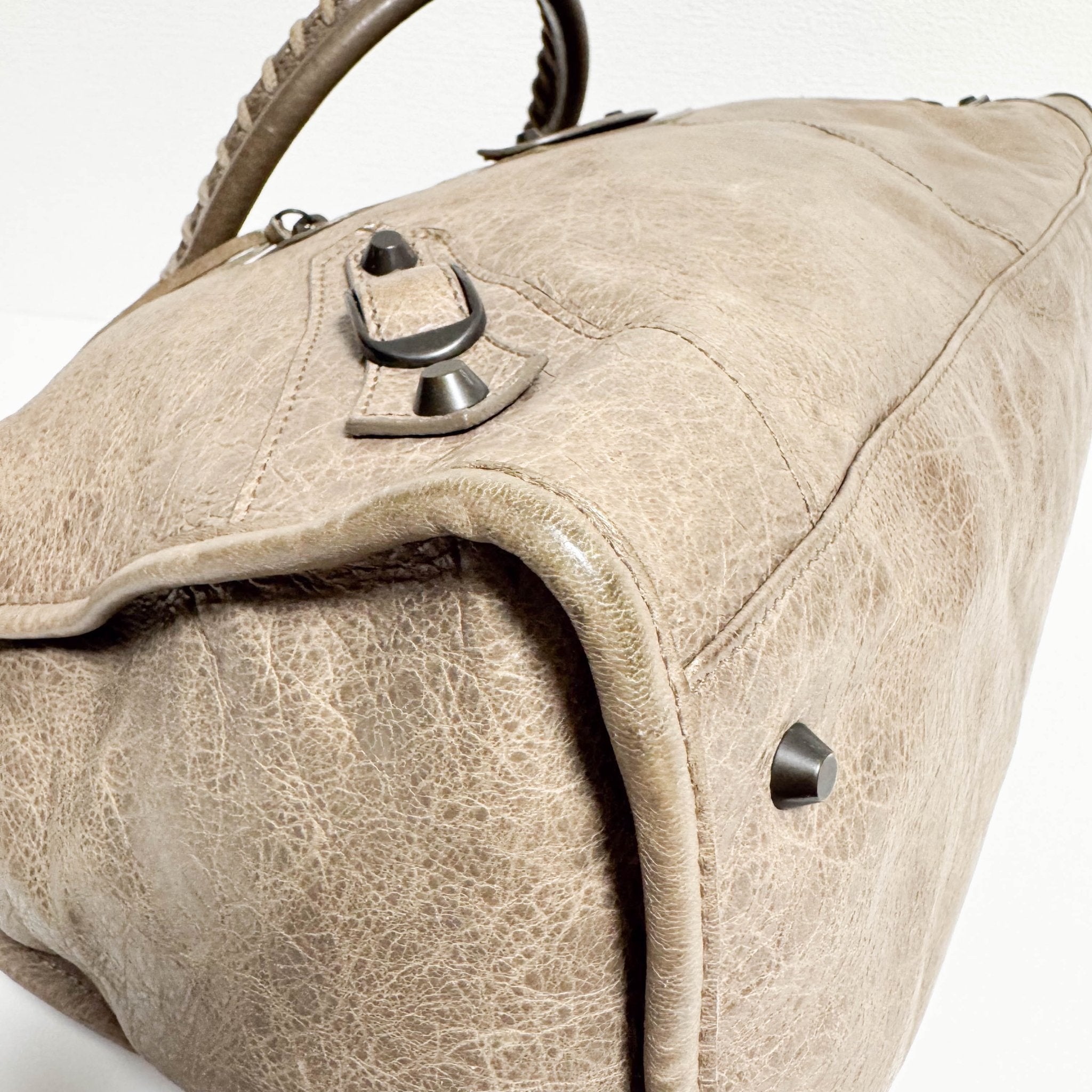 BALENCIAGA City Brown Leather Moto Classic Work Bag, in , Sold by HIVE PRELOVED - Handle Bags, ,