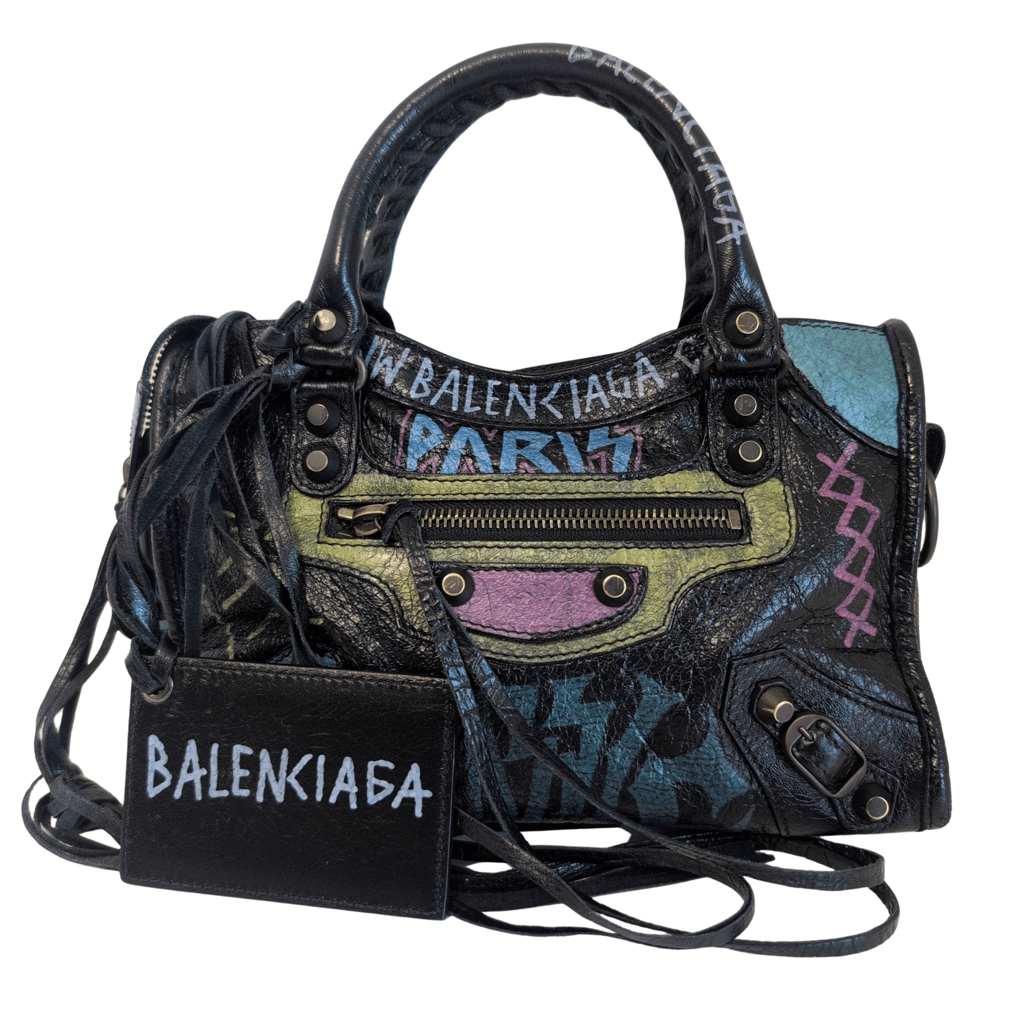 BALENCIAGA City Graffiti Small Bag Black, in , Sold by HIVE PRELOVED - Handle Bags, ,