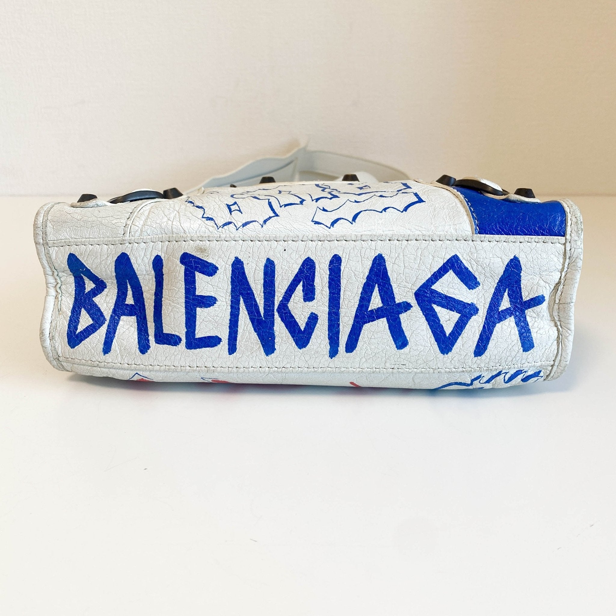 BALENCIAGA City Graffiti Small Bag White, in , Sold by HIVE PRELOVED - Handle Bags, ,