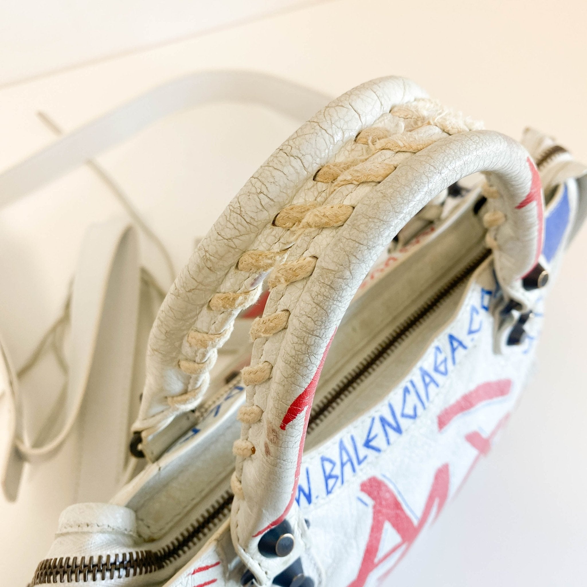 BALENCIAGA City Graffiti Small Bag White, in , Sold by HIVE PRELOVED - Handle Bags, ,