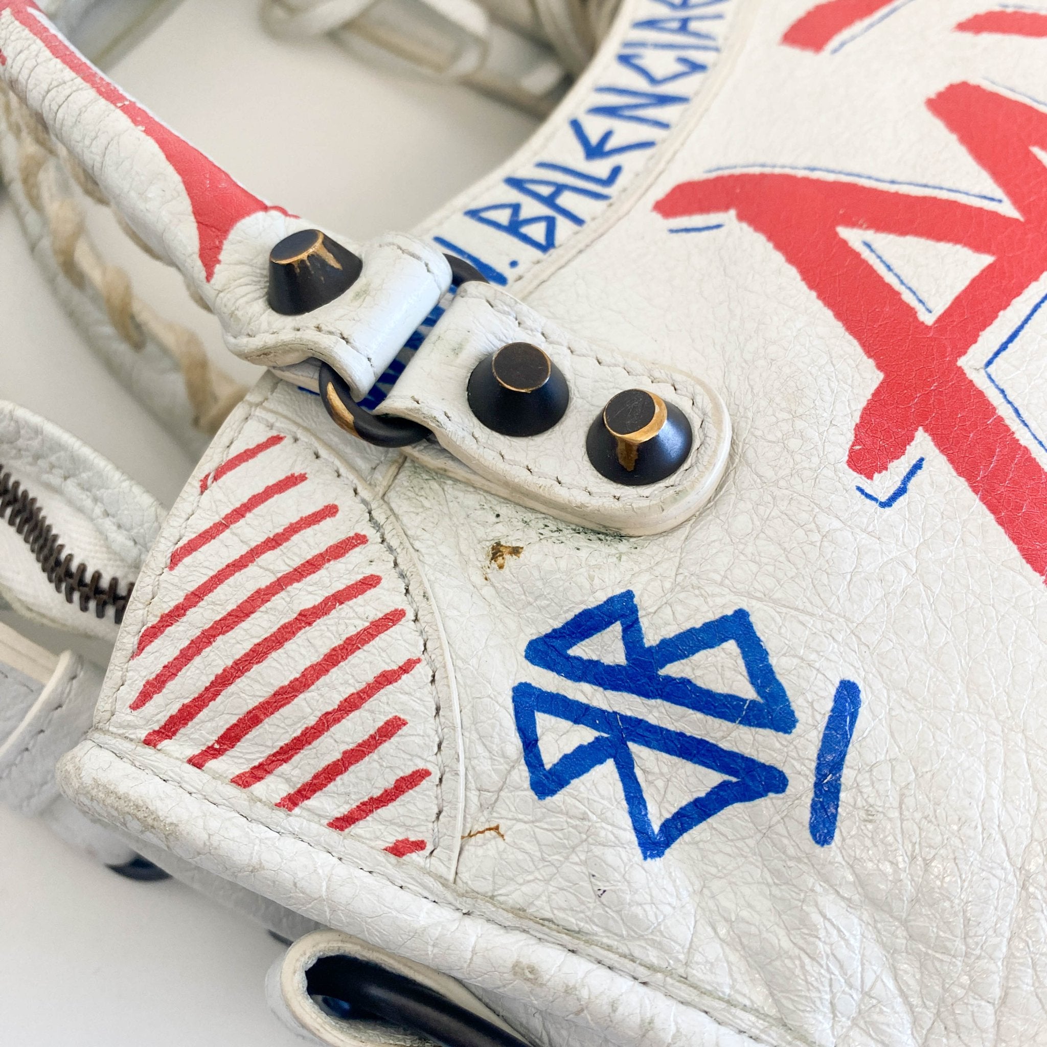 BALENCIAGA City Graffiti Small Bag White, in , Sold by HIVE PRELOVED - Handle Bags, ,