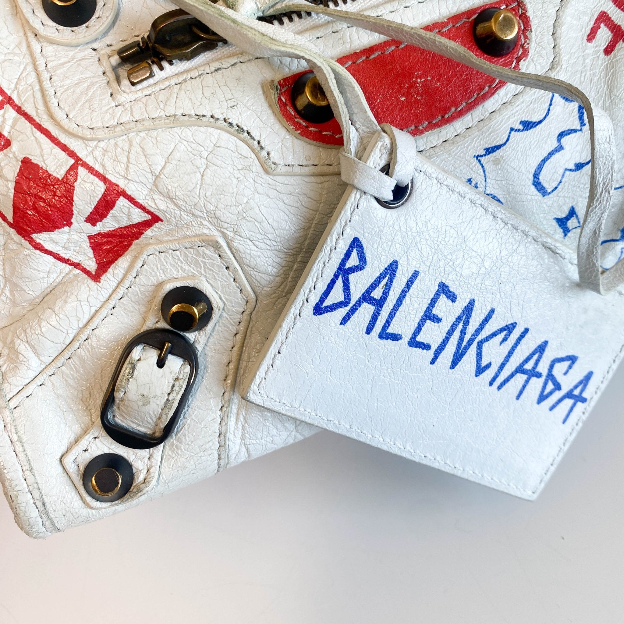 BALENCIAGA City Graffiti Small Bag White, in , Sold by HIVE PRELOVED - Handle Bags, ,