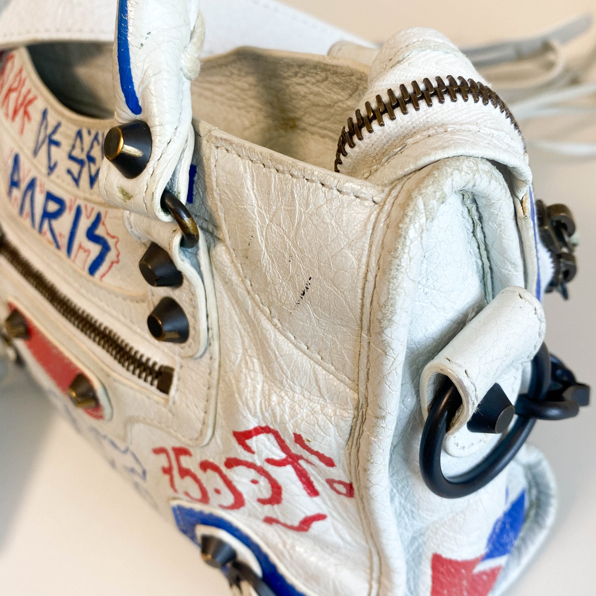 BALENCIAGA City Graffiti Small Bag White, in , Sold by HIVE PRELOVED - Handle Bags, ,