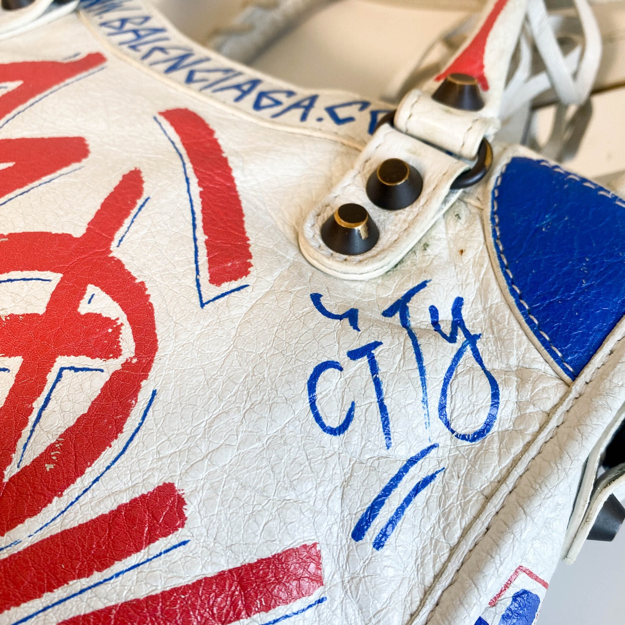 BALENCIAGA City Graffiti Small Bag White, in , Sold by HIVE PRELOVED - Handle Bags, ,