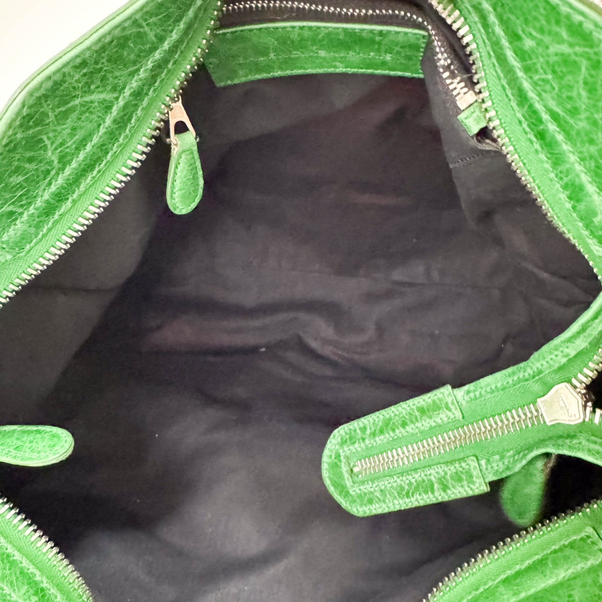 BALENCIAGA City Green Leather Floral Printed Nylon Hand Bag, in , Sold by HIVE PRELOVED - Handle Bags, Shoulder Bags,