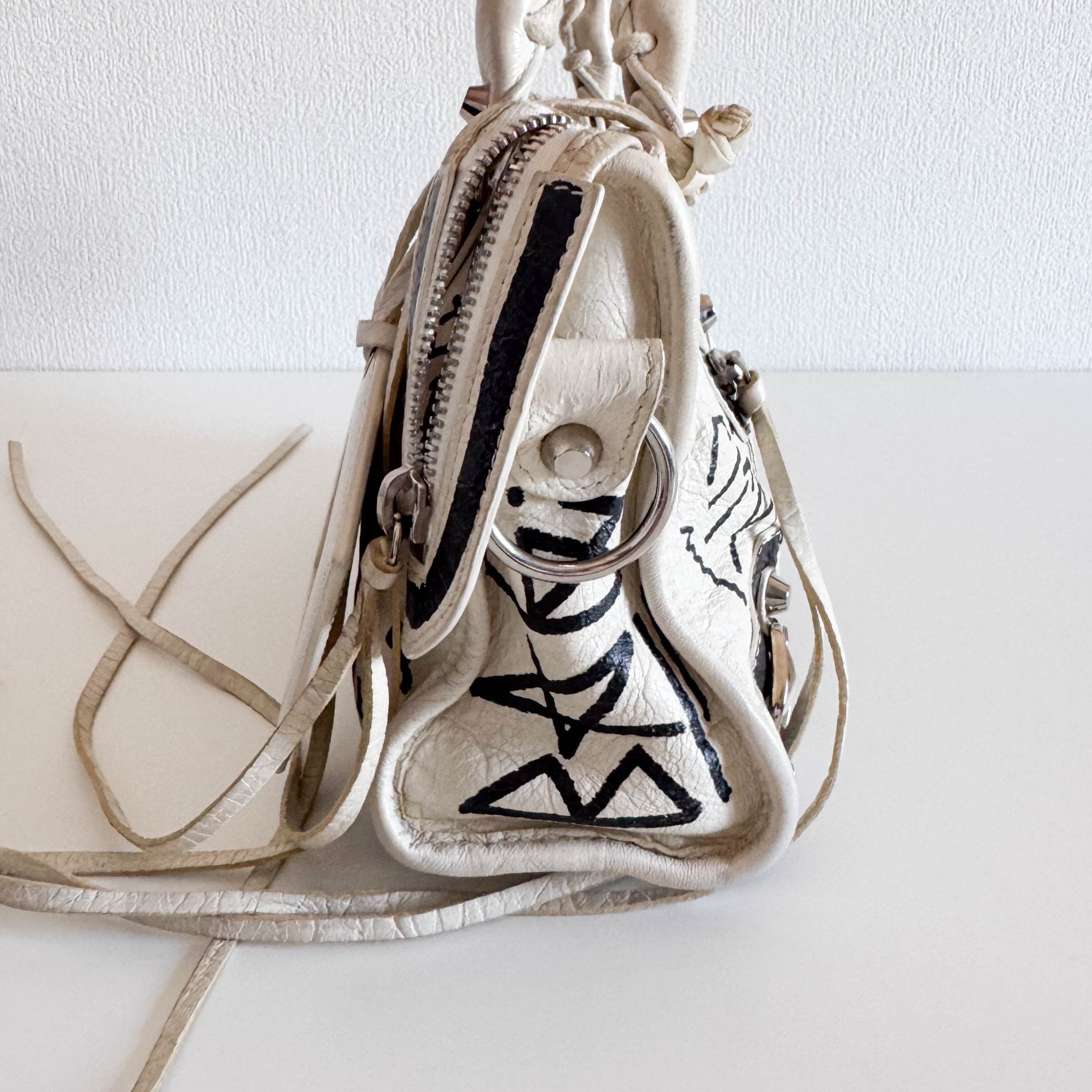 BALENCIAGA City Mini Black Graffiti White Leather Shoulder Bag, in , Sold by HIVE PRELOVED - Mini bags, Shoulder Bags,